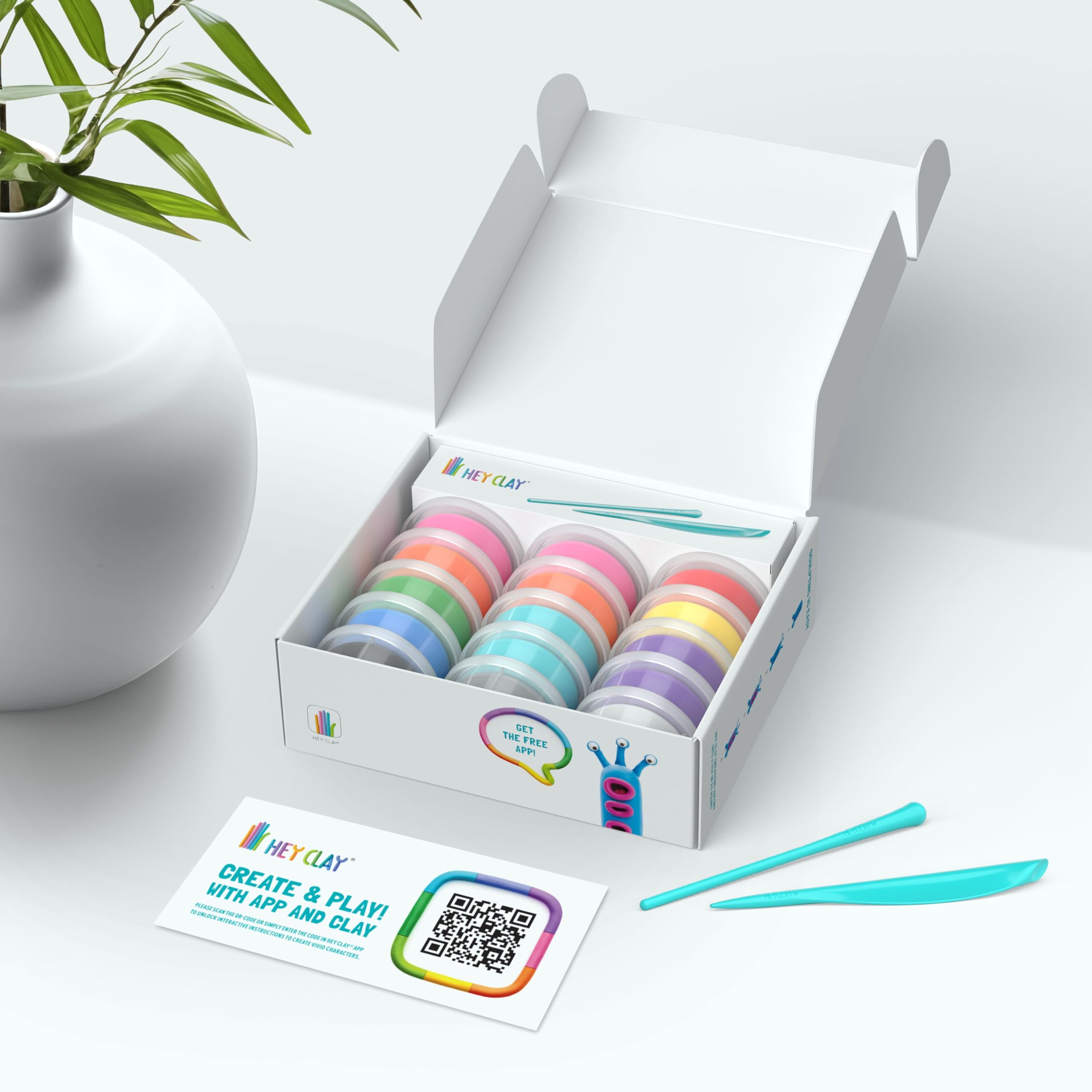 Hey Clay Aliens Set - Air Dry Clay Kit for Kids with 15 Vibrant Colors 3