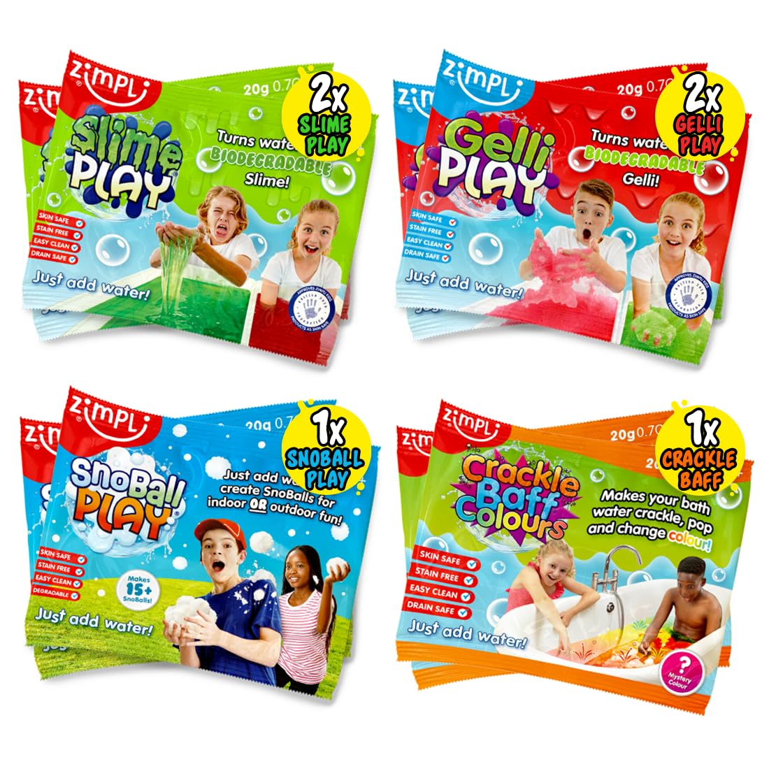 Zimpli Kids 6 x Christmas Party Bag Fillers - Bath Toys for Kids Ages 3+