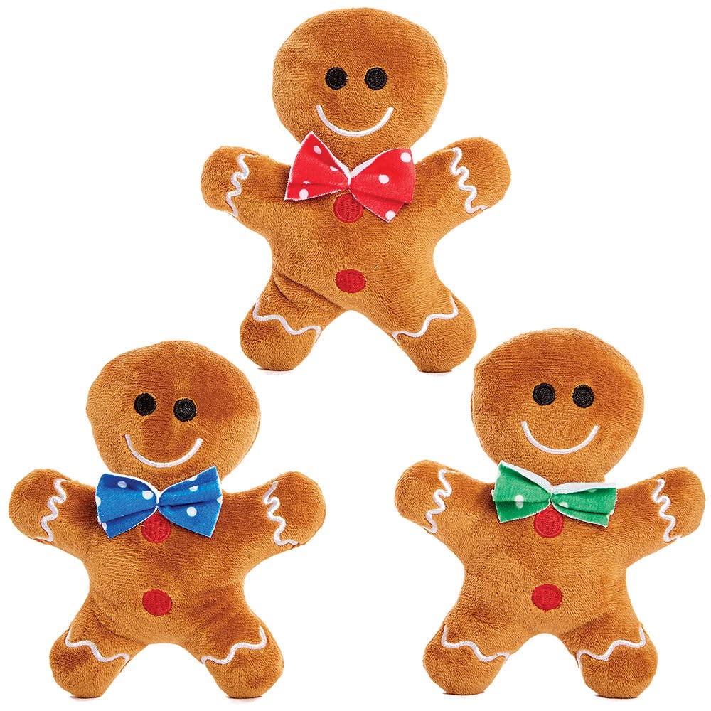 Baker Ross FX333 Soft Cuddly Gingerbread Men - Pack of 3 Plush Toys for Kids