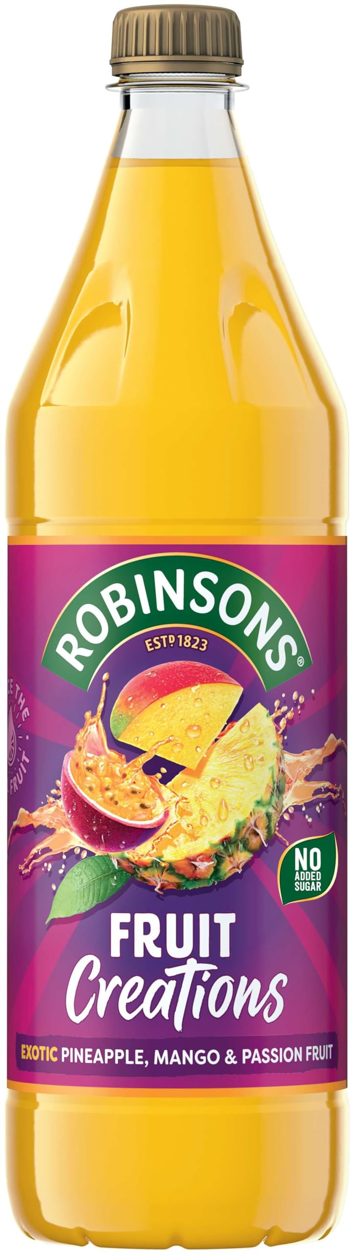 Robinsons Fruit Creations Real Fruit Squash, Low Calorie Exotic Pineapple, Mango & Passion Fruit 1