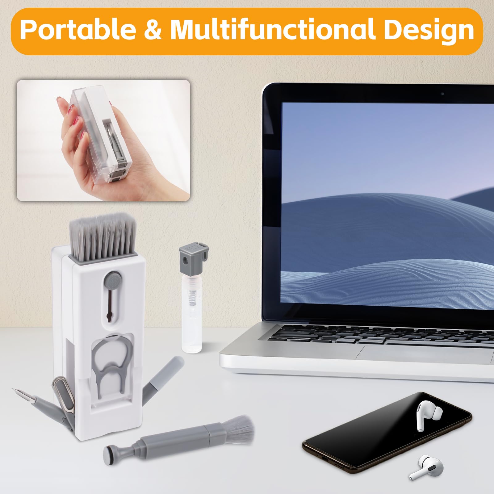 Alyvisun 11 in 1 Electronics Cleaning Kit - Keyboard, Earphone, Camera | Grey
