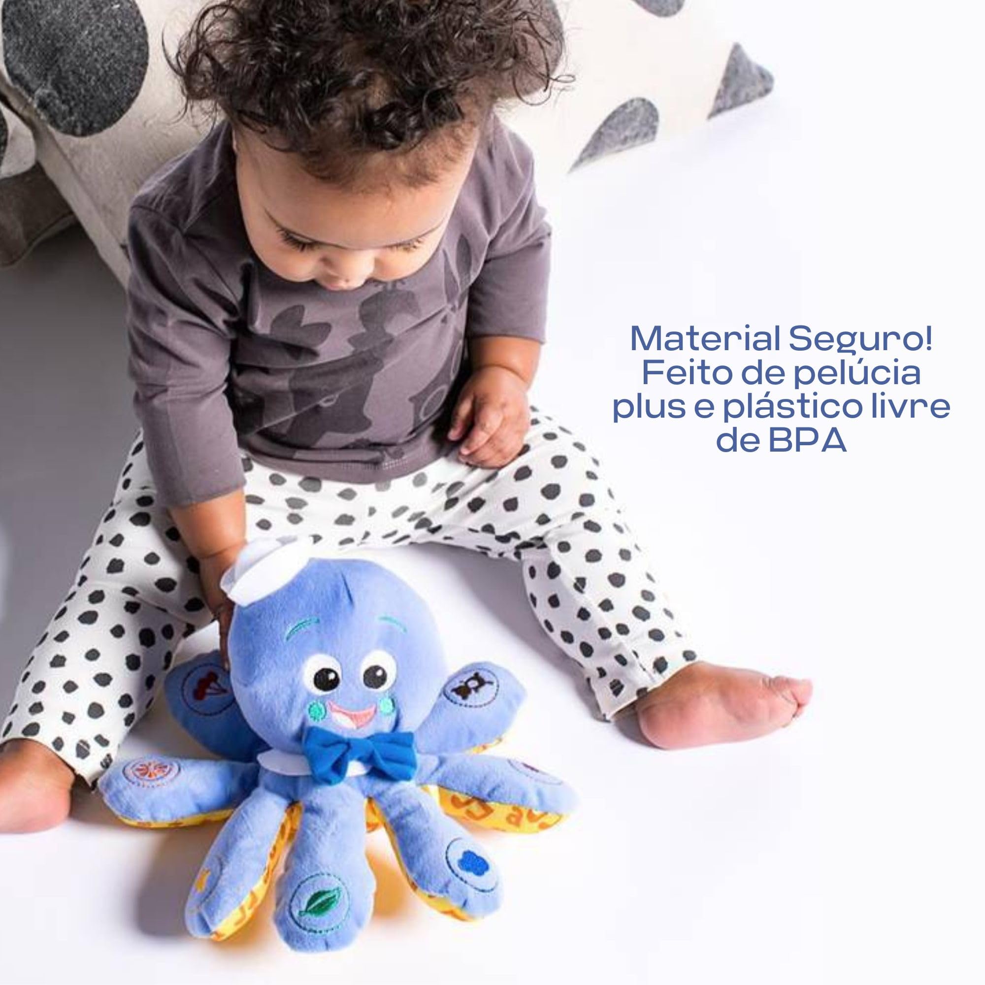 Baby Einstein Octoplush Musical Huggable Plush Toy - Learn Colors in 3 Languages, 11" Age 3 Months & Up