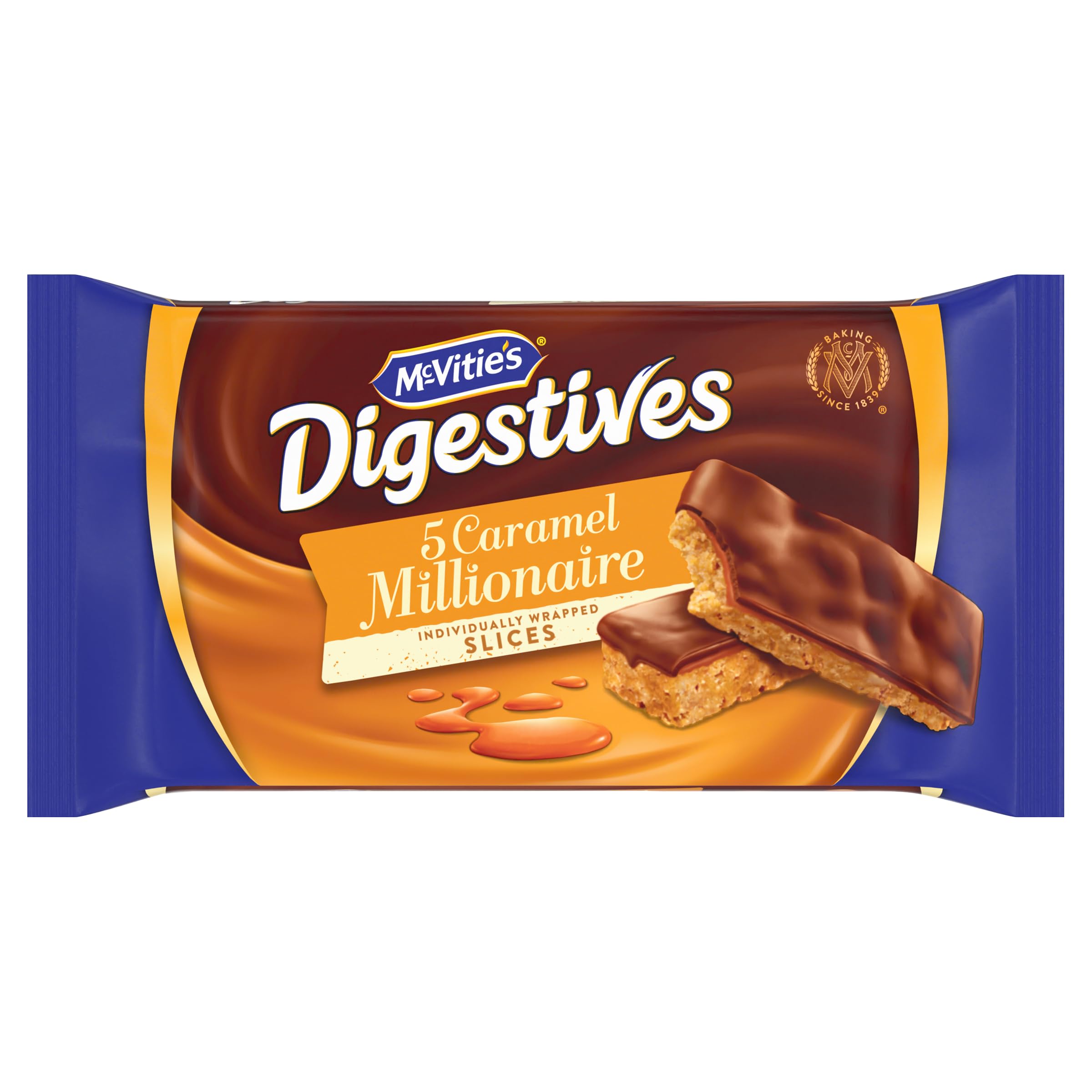 McVitie's Digestive Caramel Millionaire Individually Wrapped Slices, 5 Pack 3