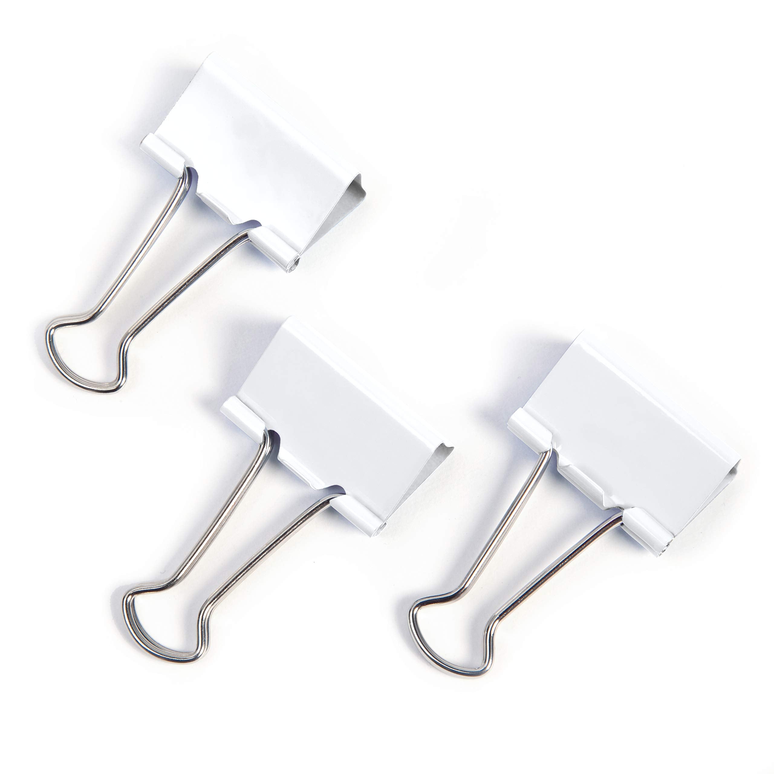RAPESCO 1493 Foldback Clips - 19mm, White, 80 Pack | Tempered Steel, Reusable