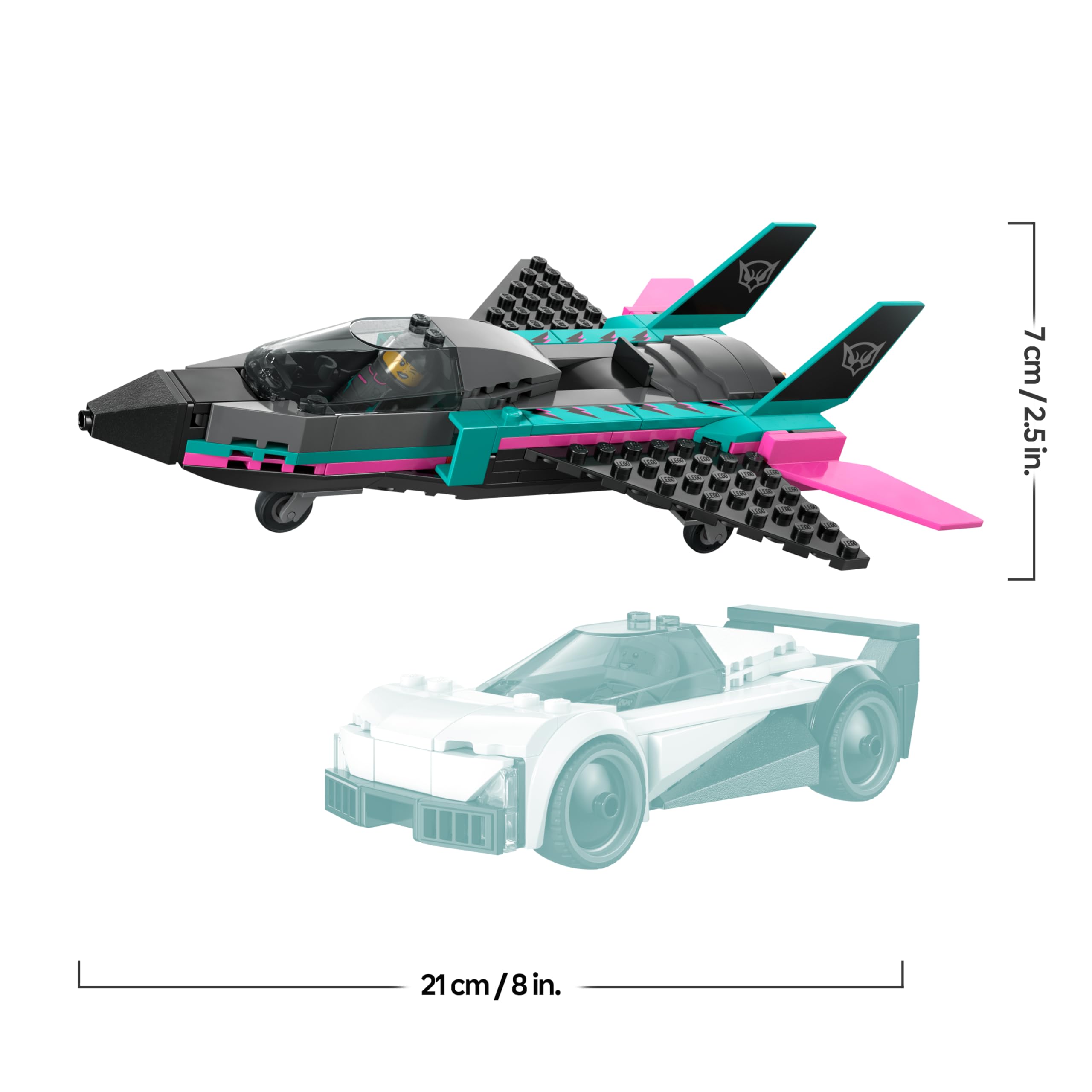 LEGO City Jet vs. Car 60489 Building Set with Supercar, Jet Plane, Pilot & Driver Minifigures | Ages 6+ 8