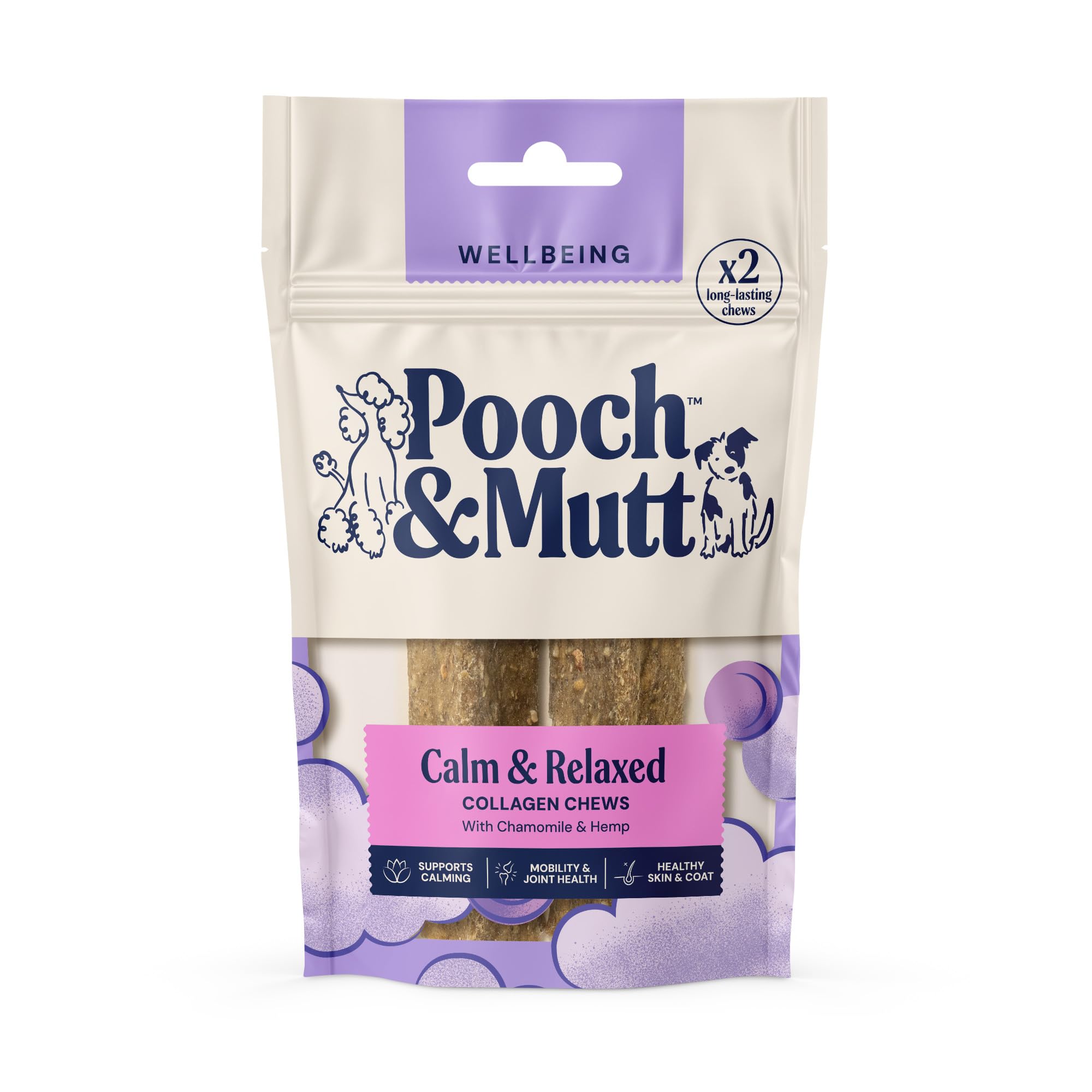 Pooch & Mutt Calming Collagen Dog Chews - Beef Flavor | Joint & Skin Support | 110 g Pouch 1
