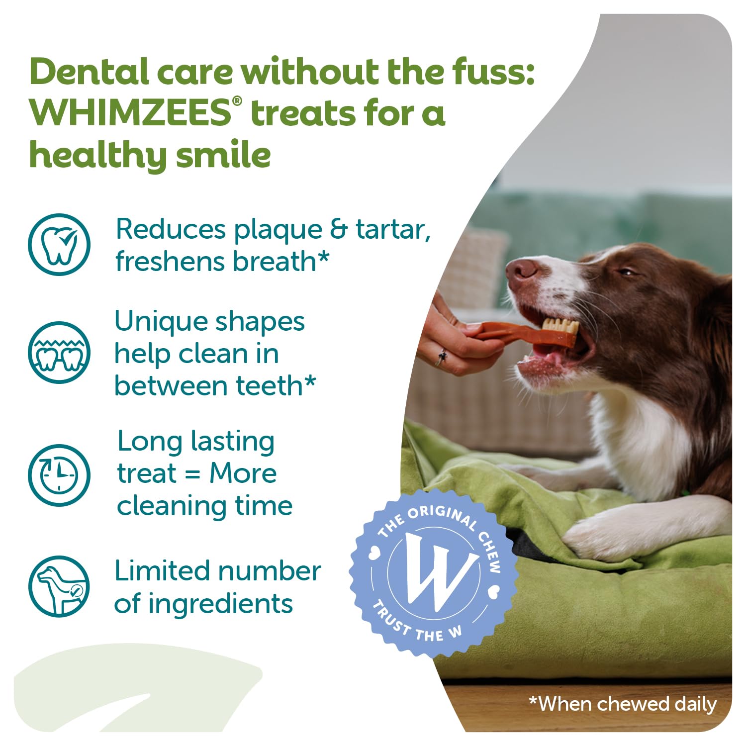 WHIMZEES By Wellness Natural Grain-Free Dog Dental Chews for Large Breeds | 360g Bag