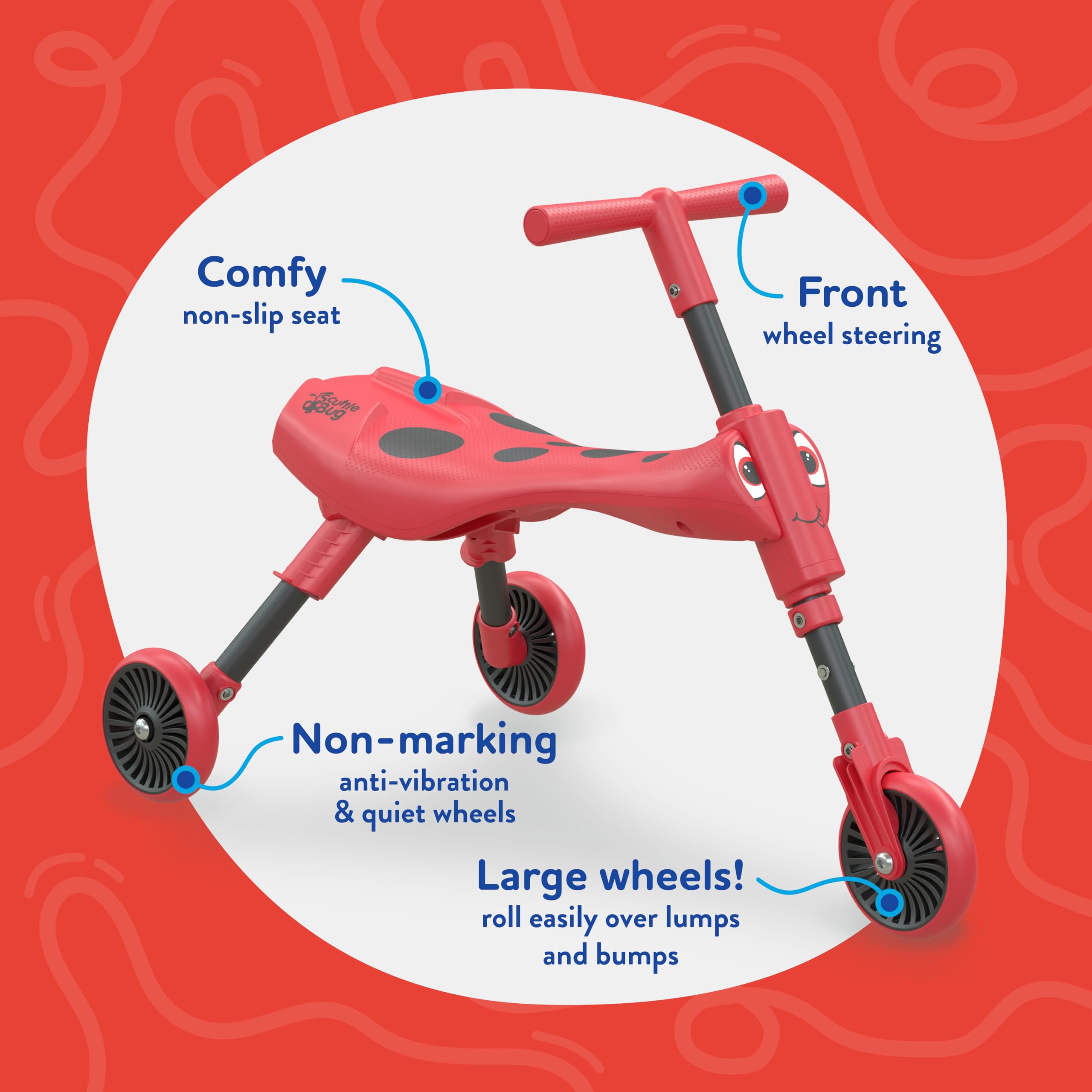 Scuttlebug 3-Wheel Foldable Ride-On Tricycle - Beetle Trike for 1-3 Year Olds 2