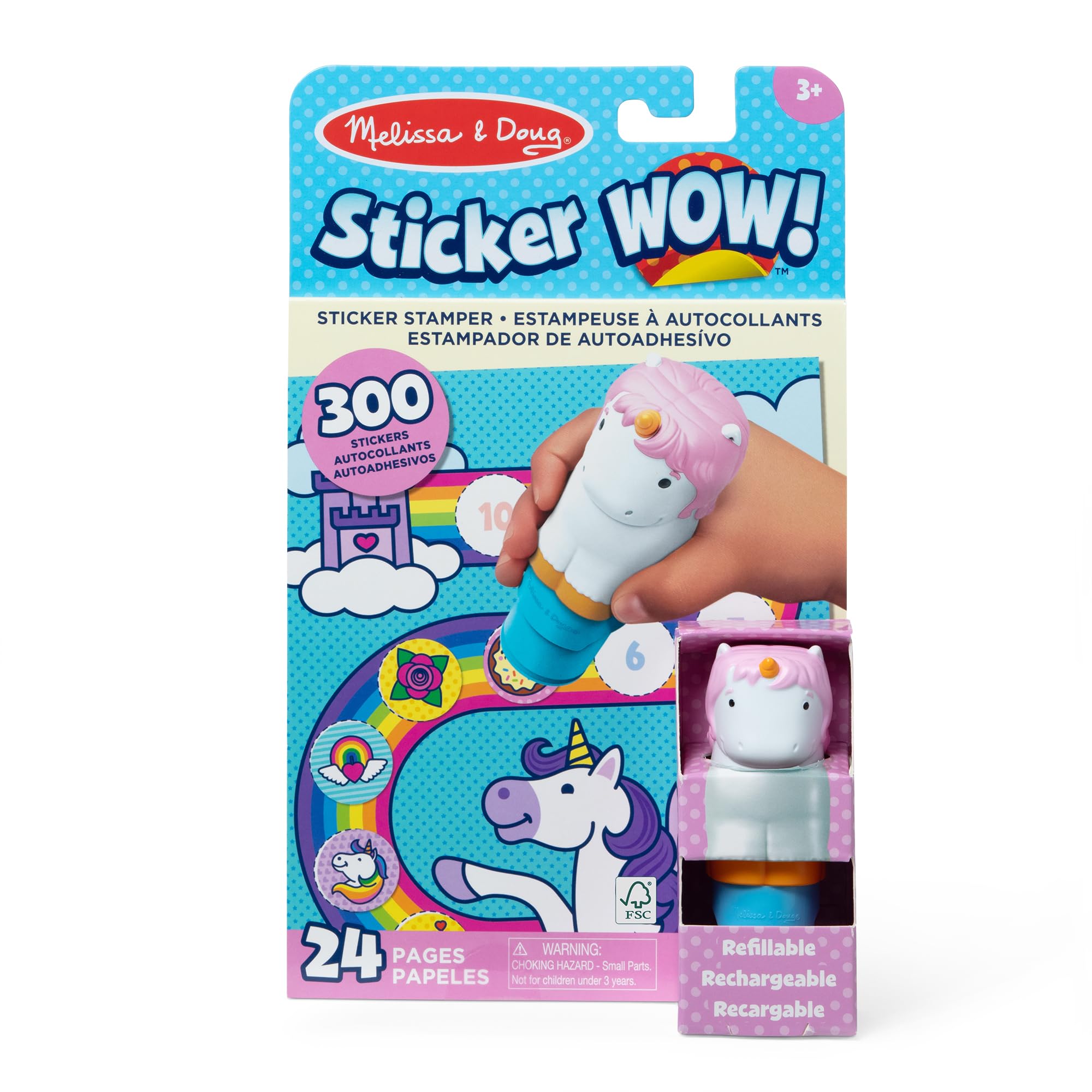 Melissa & Doug Sticker Wow Stamper & Activity Pad - Unicorn Theme | Mess-Free Play | Ages 3+ 1