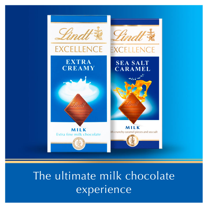 Lindt Excellence Extra Creamy Milk Chocolate Bar, 100g