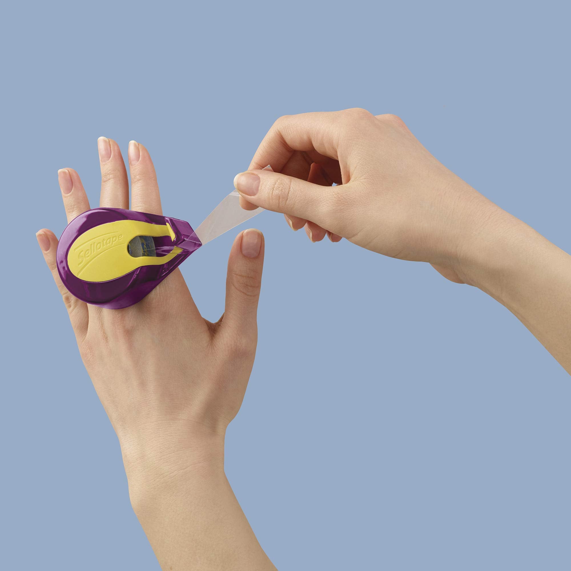Sellotape On-Hand Matt Dispenser with 18mm x 15m Adhesive Tape Roll | Hands-Free Design 5