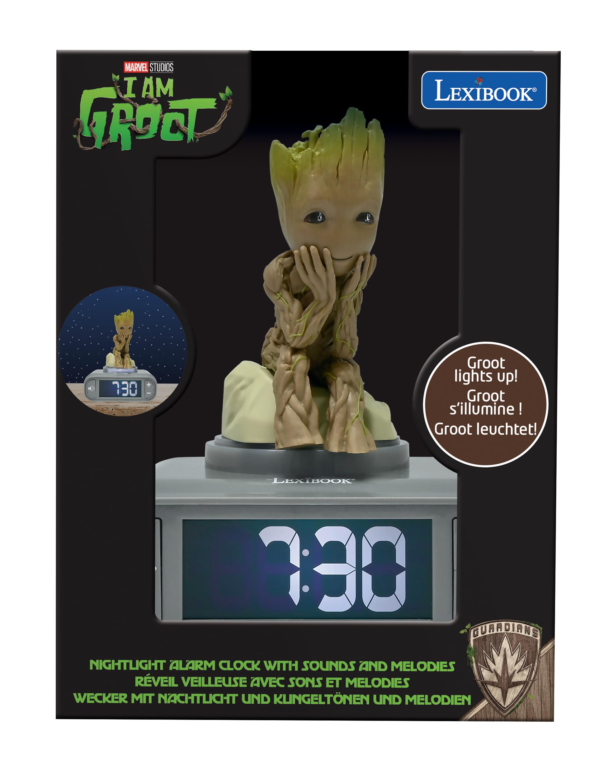 LEXIBOOK Marvel Guardians of the Galaxy Groot Nightlight Alarm Clock 10