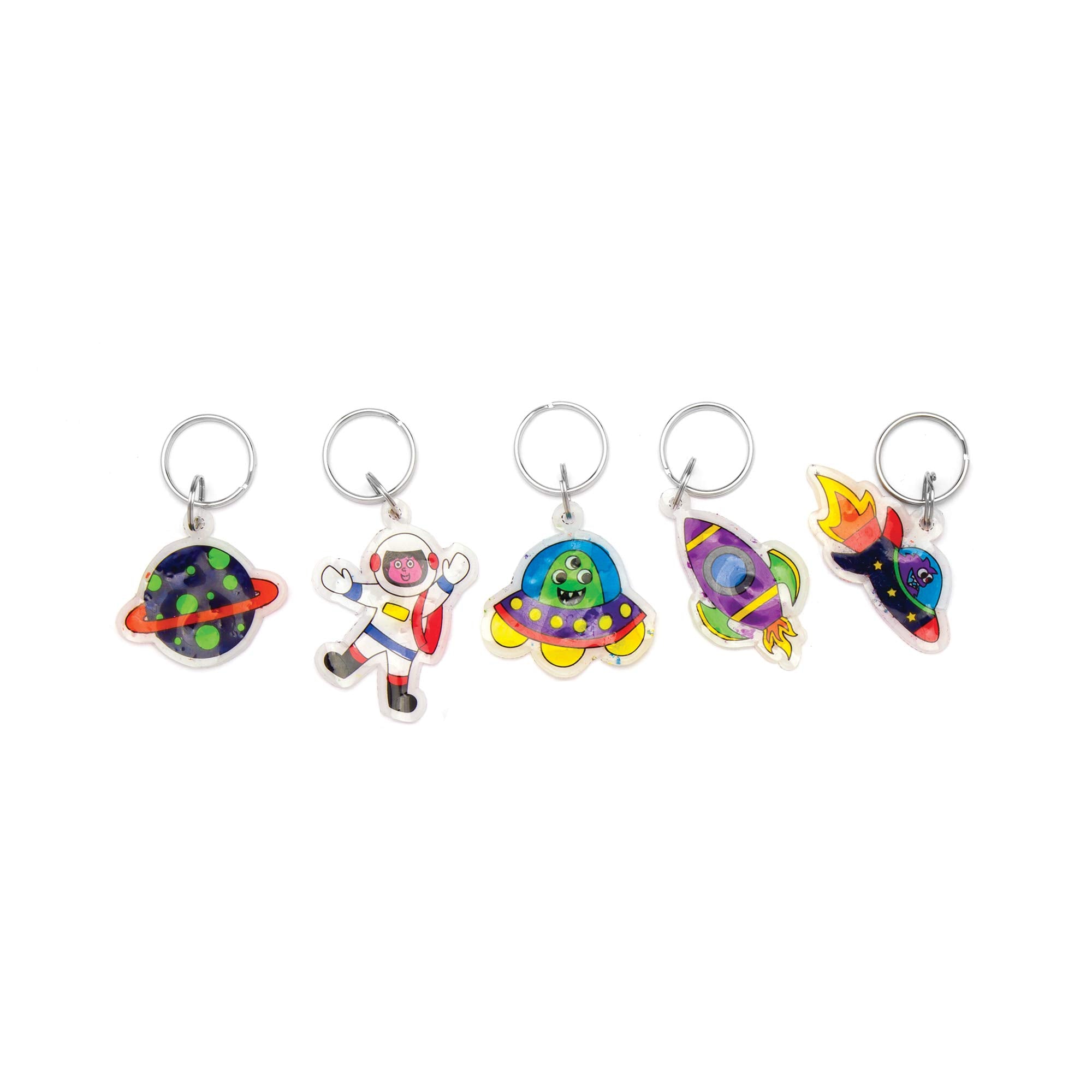 Baker Ross Solar System Super Shrink Keyrings - 8-Piece Space-Themed Craft Kit for Kids 2