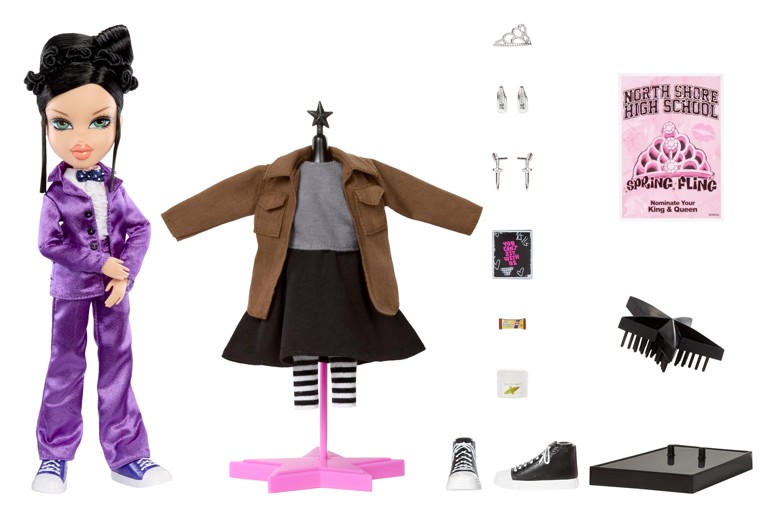 Bratz x Mean Girls Spring Fling Doll Janis - Collectible Fashion Doll with 2 Outfits & Movie-Inspired Accessories