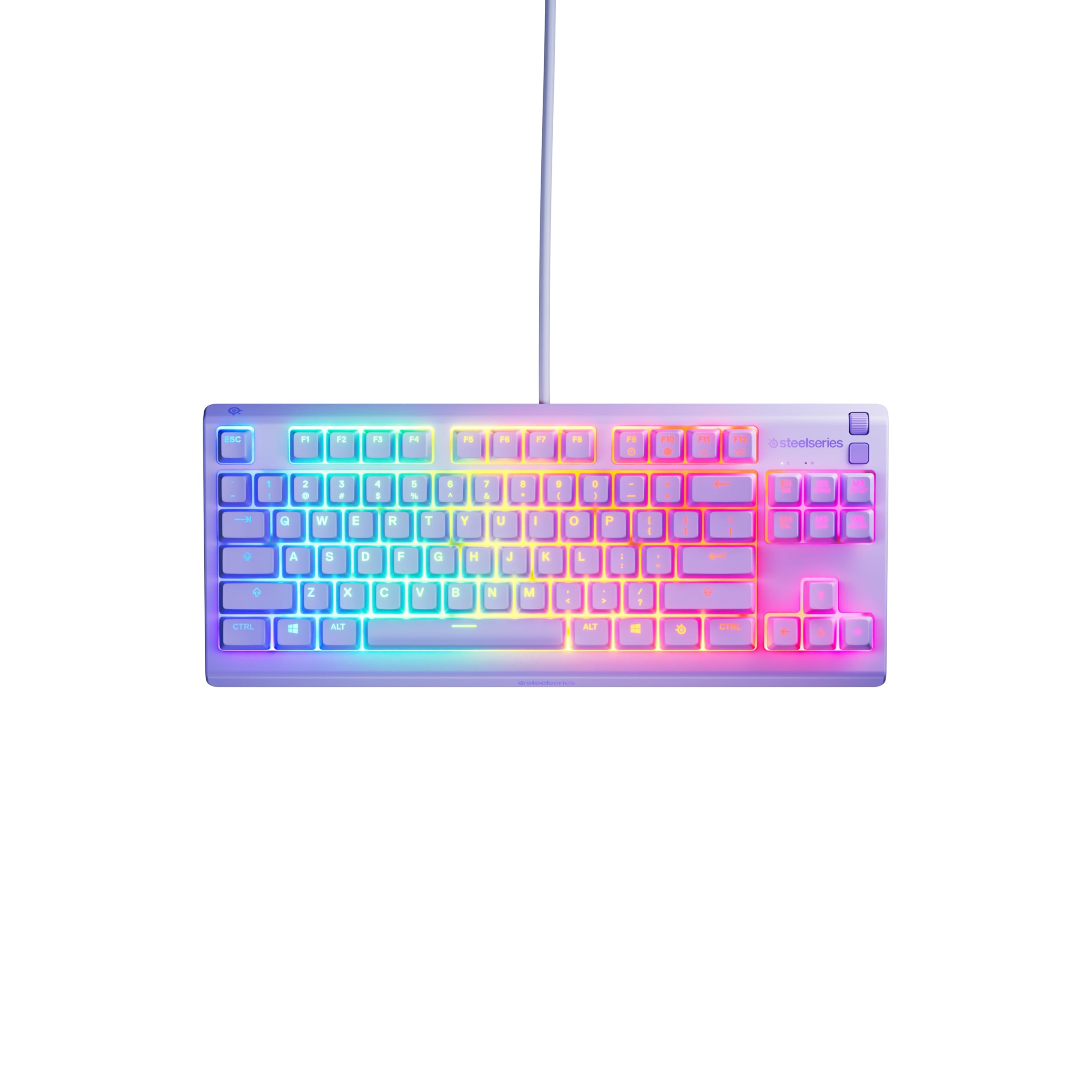 SteelSeries Apex 3 TKL Gaming Keyboard - Lavender - Tenkeyless Compact RGB 16