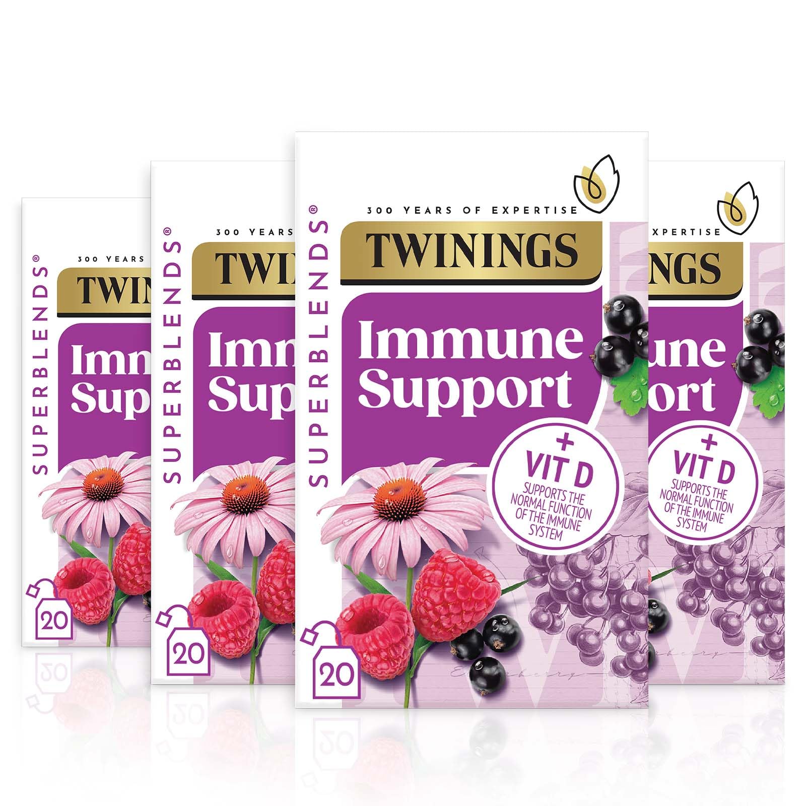 Twinings Superblends Immune Support Herbal Tea - Blackcurrant, Raspberry & Elderberry | 80 Count 1