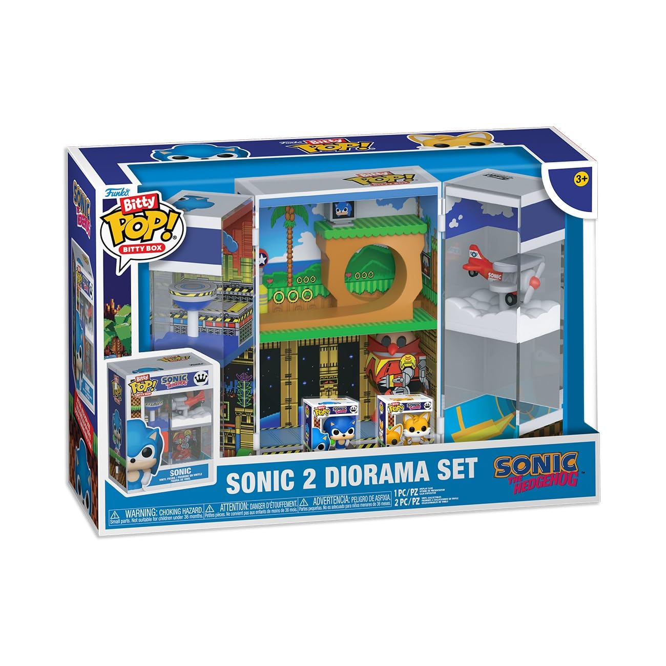 Funko Bitty Boxes Sonic the Hedgehog 2 Diorama Set with Sonic with Emerald & Tails Miniature Figures
