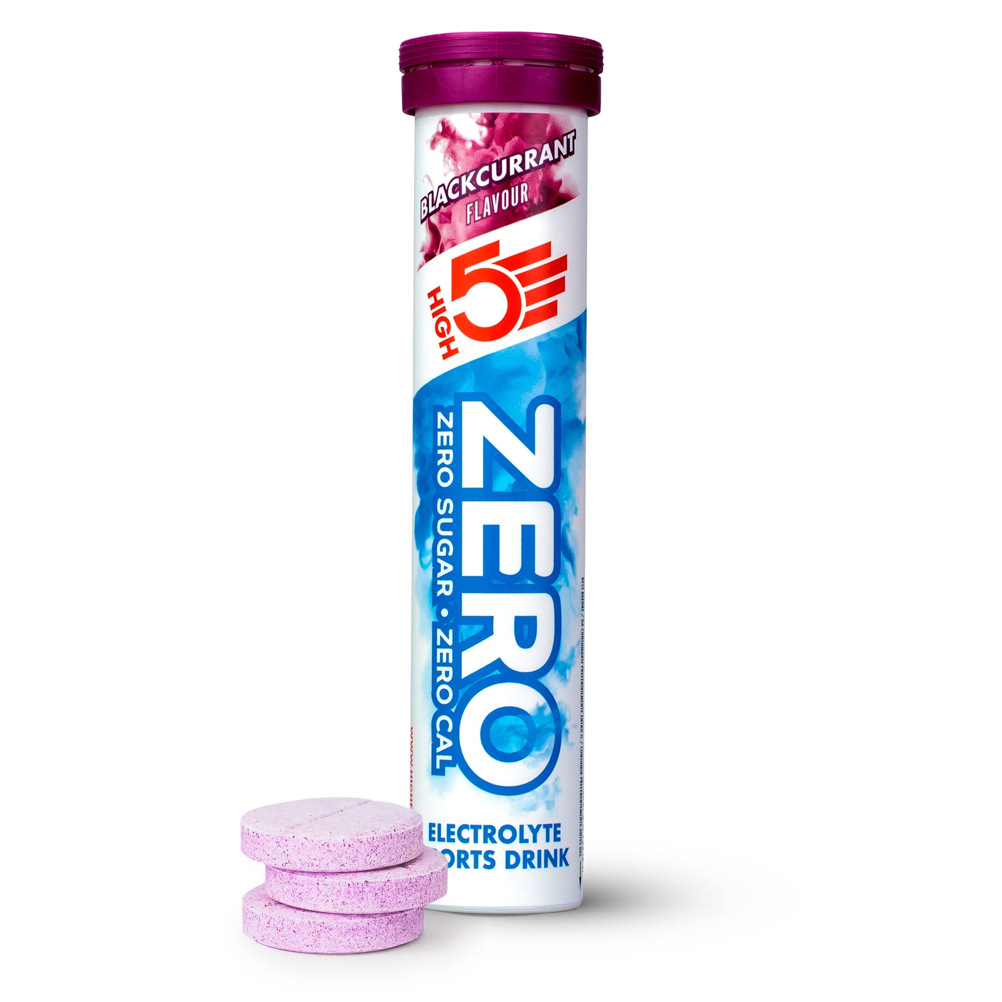 HIGH5 ZERO Electrolyte Tablets - Sugar-Free Hydration with Vitamin C | 20 Count Blackcurrant