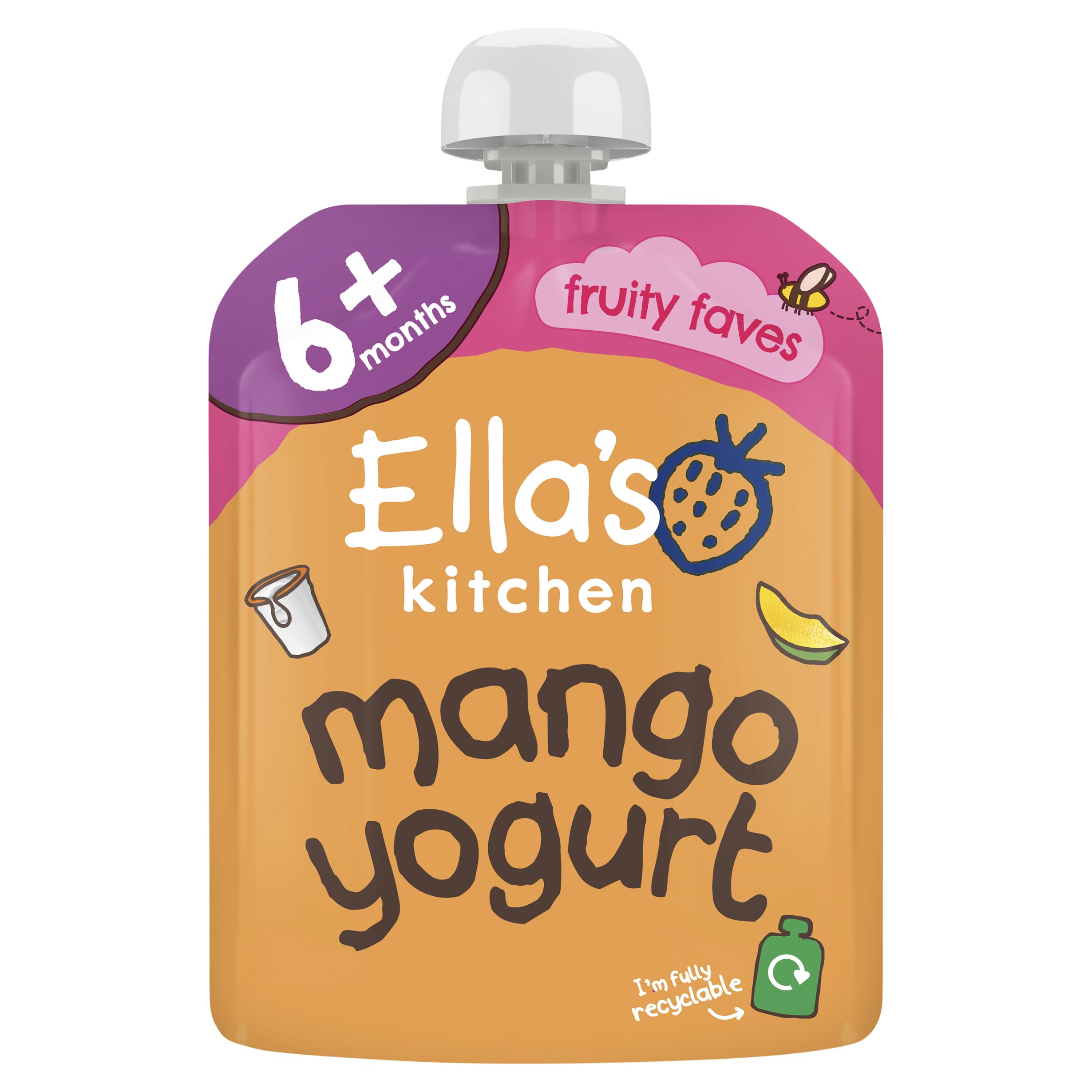 Ella's Kitchen Organic Mango Yoghurt Greek Style 6+ Months Pouch | 90g 1
