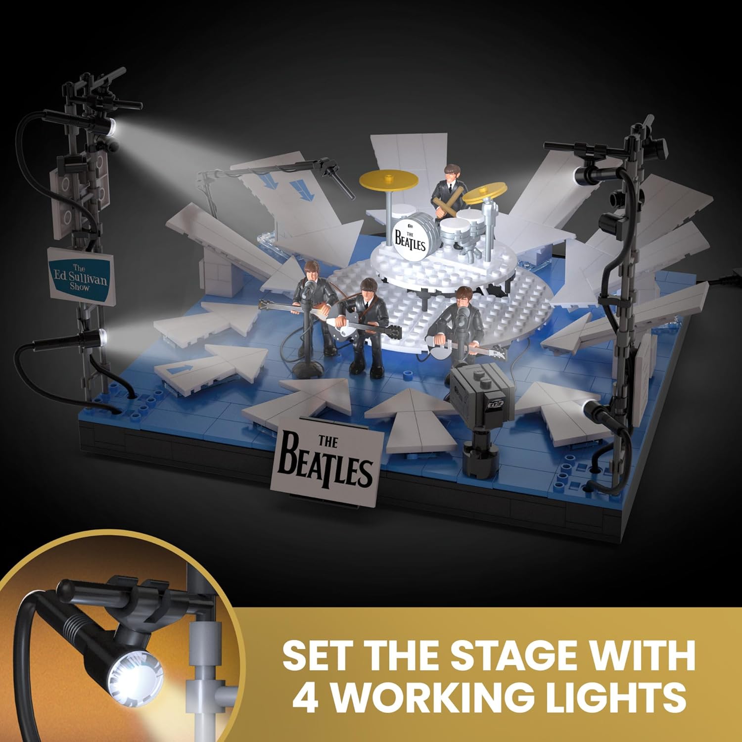 MEGA The Beatles Building Set with 681 Pieces, 4 Poseable Action Figures - Adult Collector Playset 3
