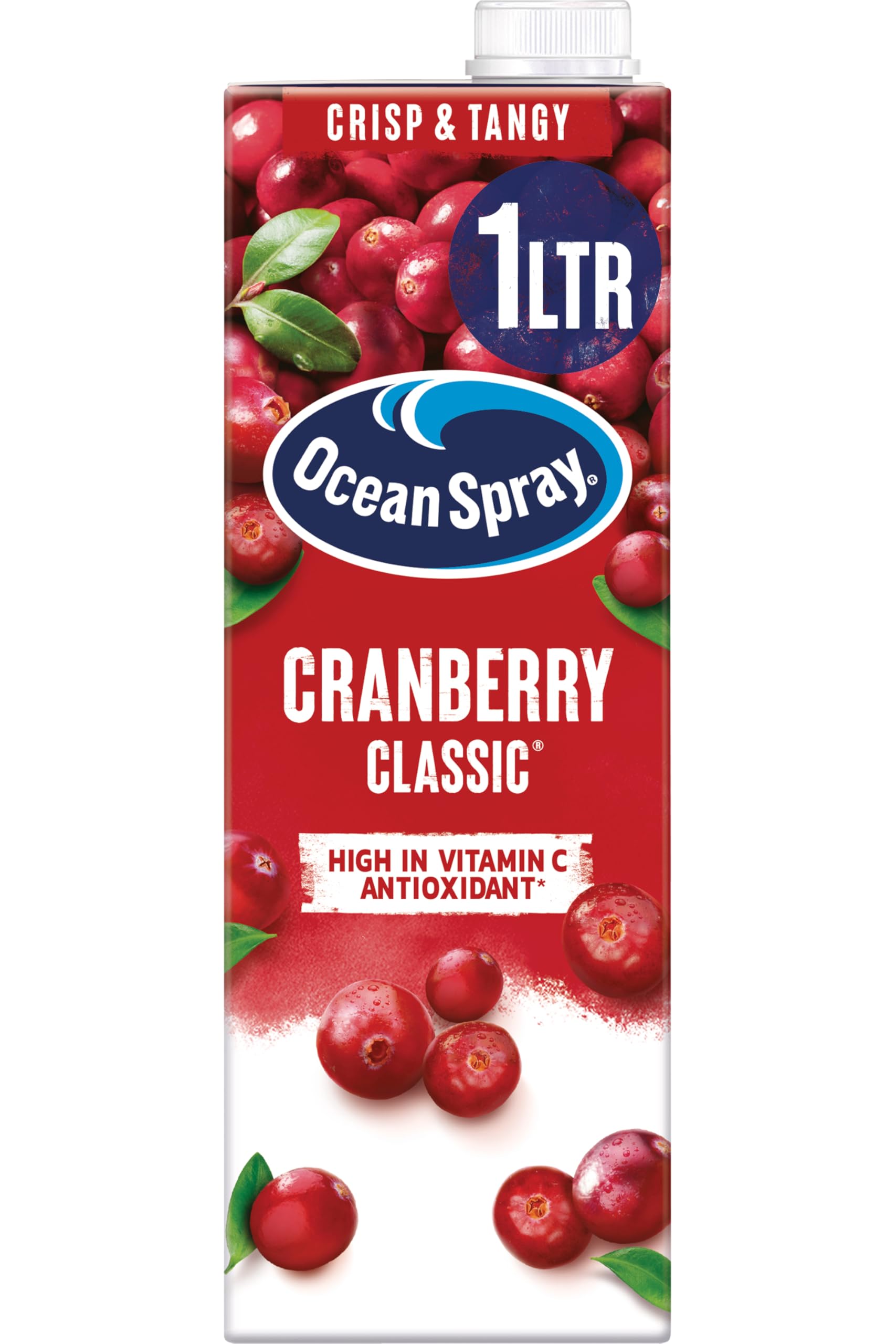 Ocean Spray Classic Cranberry Juice Drink - 1L | Sugar & Natural Sweetener | Vitamin C