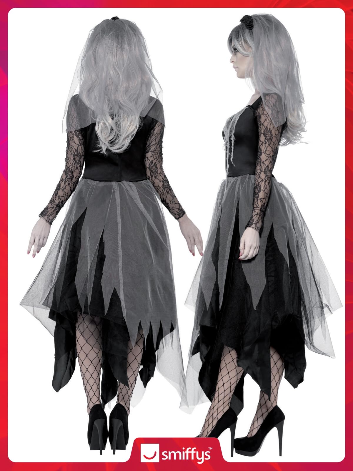 Smiffys Graveyard Bride Costume - Women's Size S (UK 8-10) 13