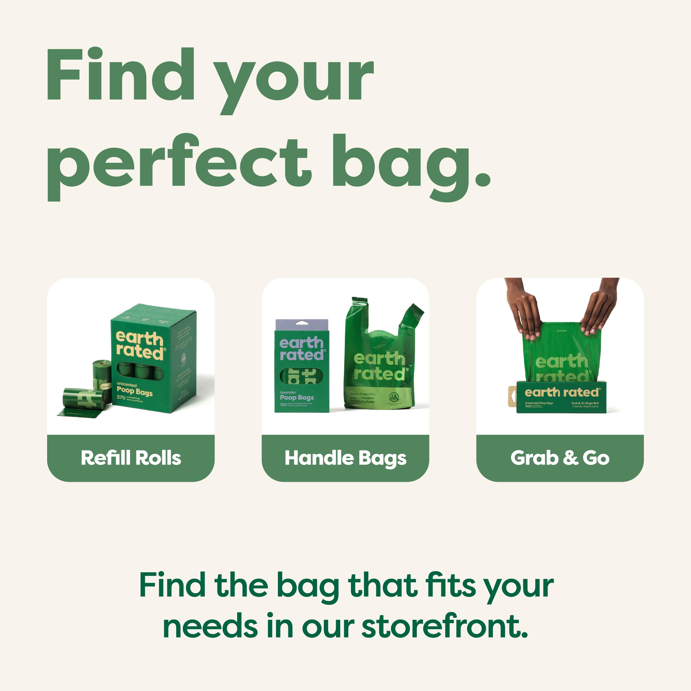 Earth Rated Dog Poo Bags with Handles Value Pack | 600 Count | Unscented Green Plastic 7