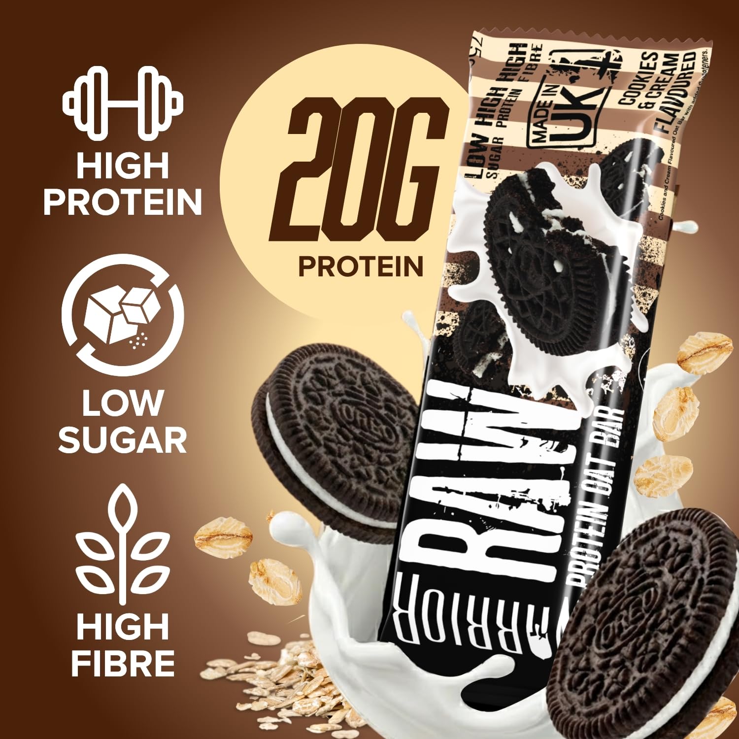 Warrior Raw Protein Bars - 20g Protein Per Bar | Low Sugar | 24 Pack 3