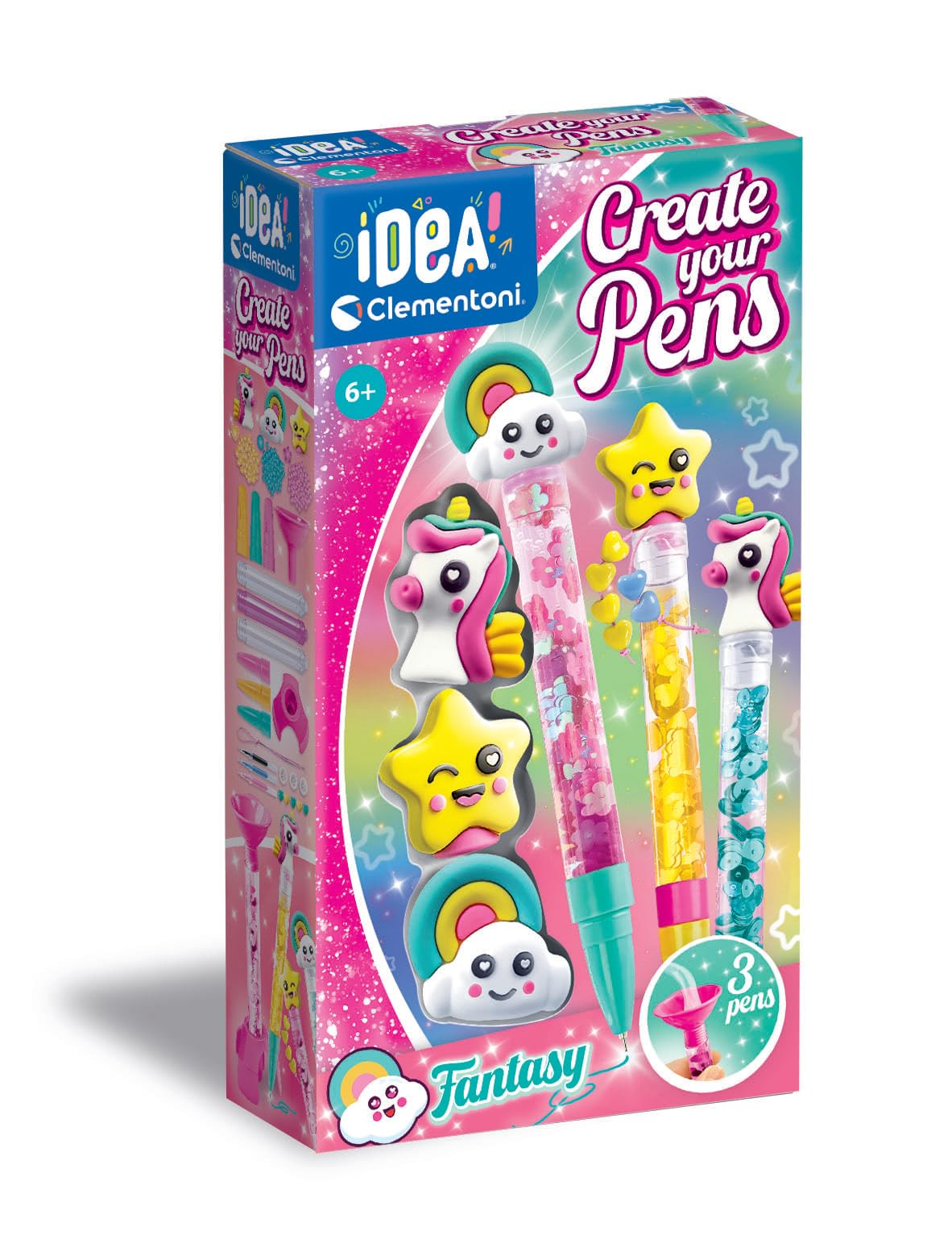 Clementoni Idea - Create Your Penso: Fantasy Crafting Kit | Personalised Pens | Ages 6+