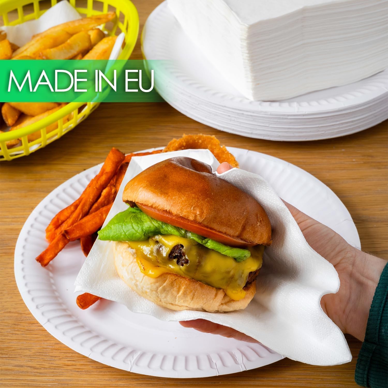 Talking Tables Table Kind 50 x Soft White 3-Ply Napkins, 33cm Eco-Friendly Compostable Serviettes 18