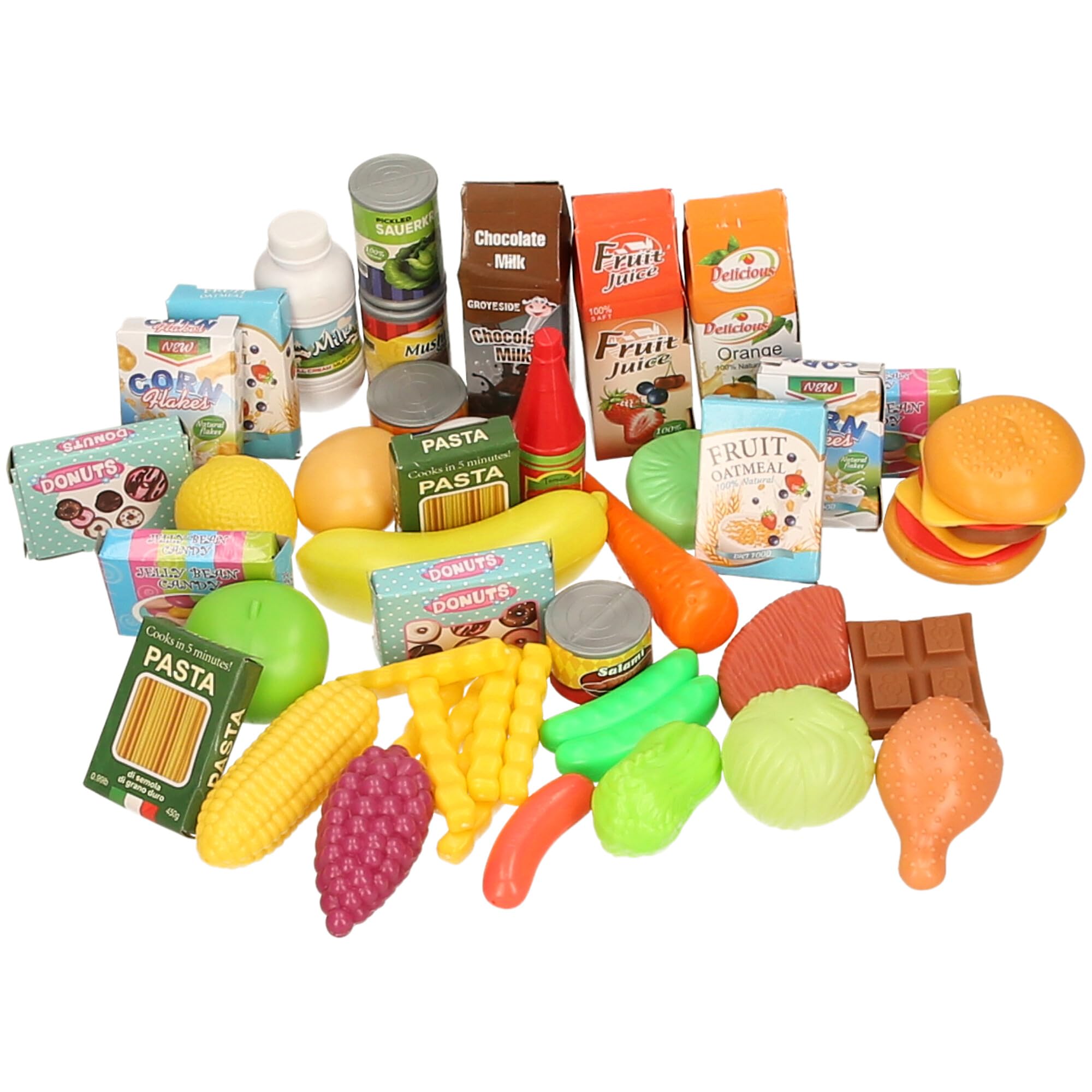 Junior Chef Deluxe Play Food Set - 50 Pieces, Educational Role Play Toys for Children