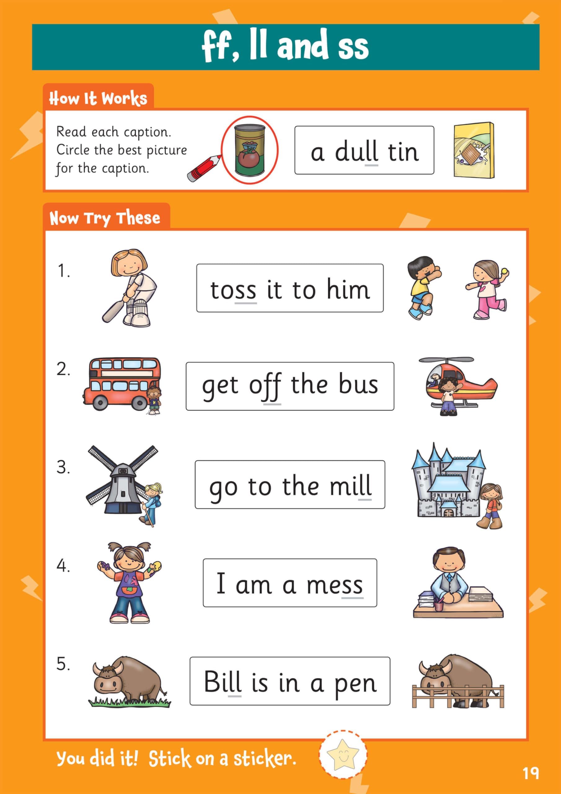 CGP 10 Minutes a Day Phonics for Ages 3-5 Activity Book with Reward Stickers 6