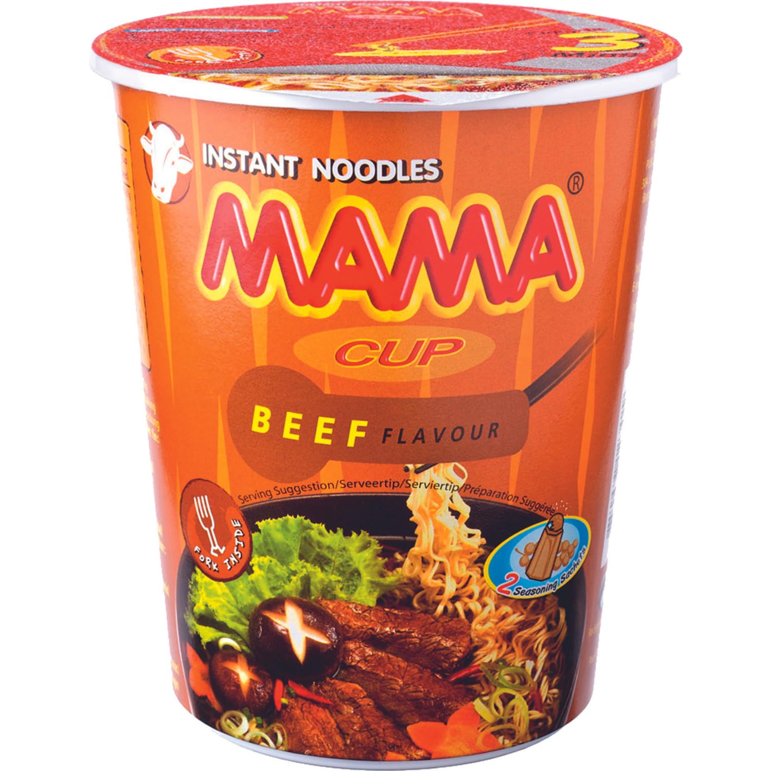 MAMA Instant Cup Noodle with Beef Flavor - Spicy Traditional Snack | 70 g 1