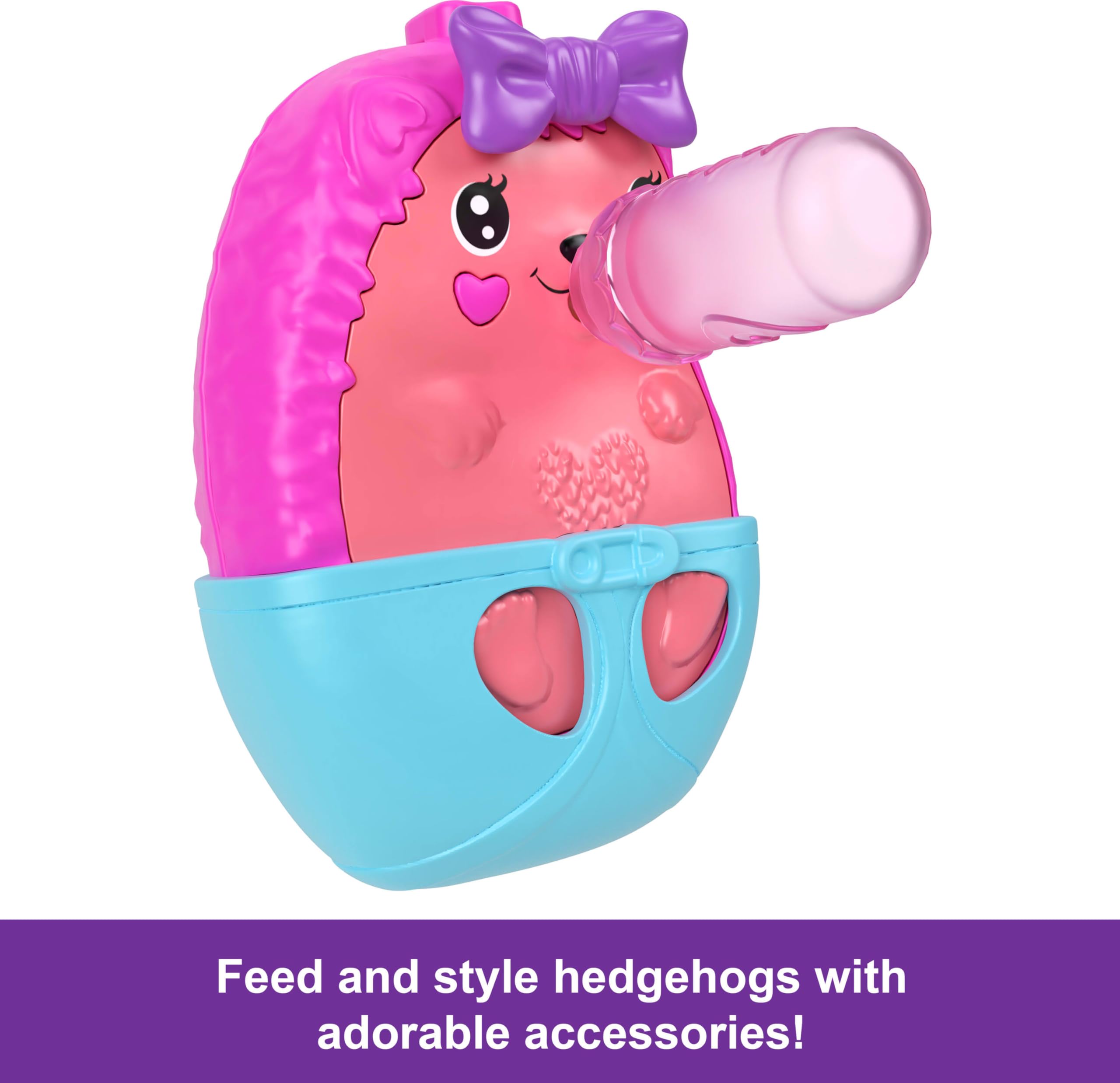 Polly Pocket 2-in-1 Travel Toy with 2 Micro Dolls and 16 Accessories, Hedgehog Purse Playset JBJ91 4
