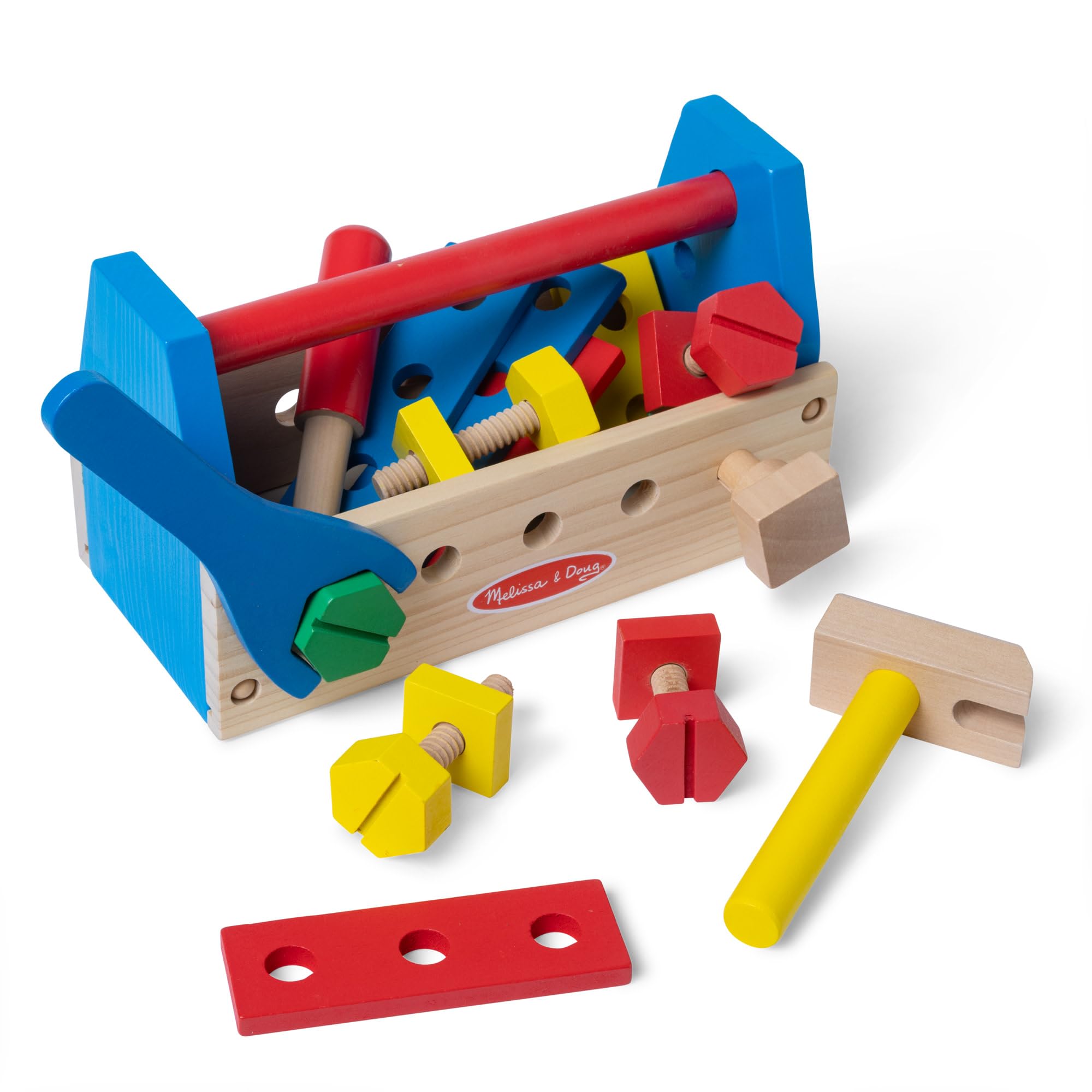 Melissa & Doug Take-Along Tool Kit - 24-Piece Wooden Pretend Play Set for Ages 3+ 10