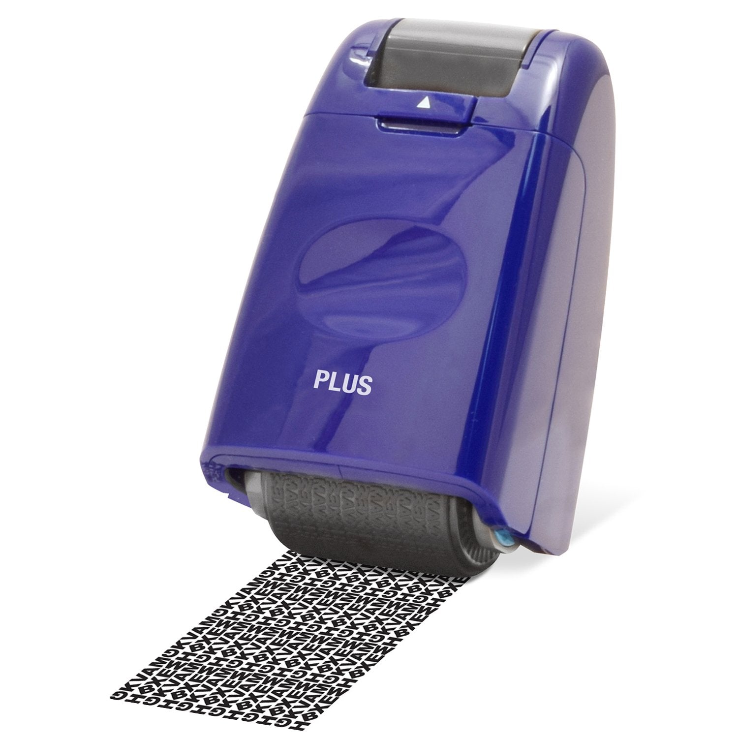 PLUS Guard-Your-ID Camouflage Roller Stamp - Identity Theft Protection | Blue Ink | 50m Capacity