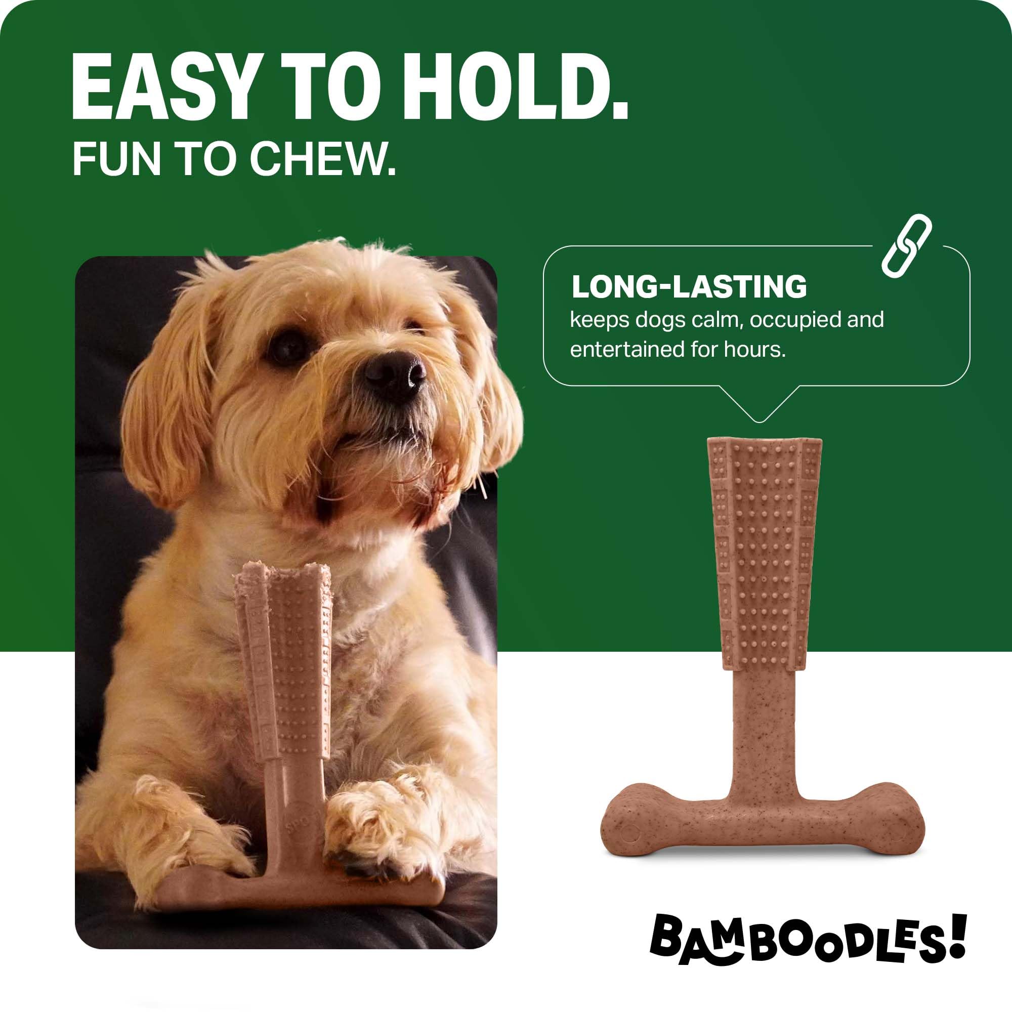 Bamboodles Dog Chew Toy - Small Size | Beef Flavour | Durable Nylon & Bamboo Fibre 2
