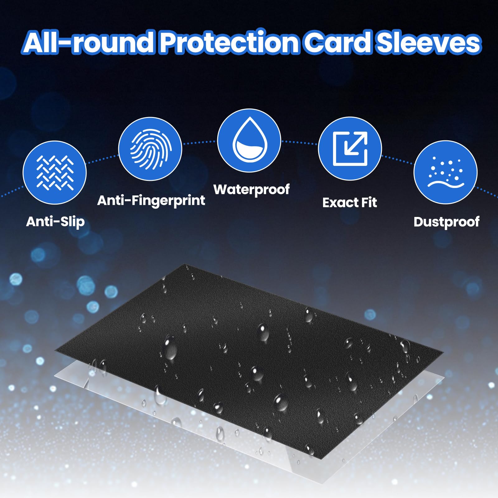 MOXYOY 100 Pcs Card Sleeves - Double Sided PP Protection | 66x91mm Size | Anti-Slip Frosted Back 2