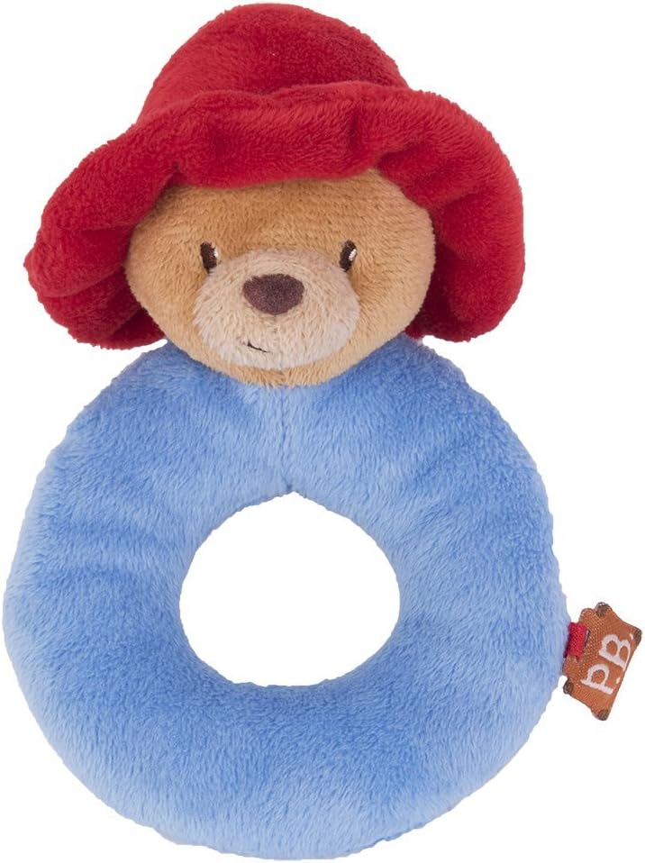 Rainbow Designs PA1356 Paddington Bear Baby Ring Rattle - Soft Plush Sensory Toy for Newborns 1