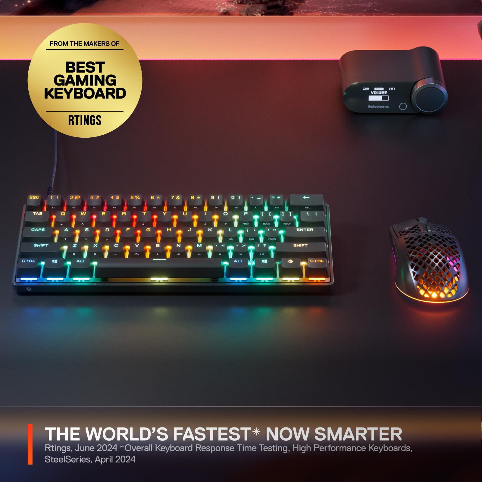 SteelSeries Apex Pro Mini Gen 3 - 60% Gaming Keyboard with OmniPoint 3.0 Hall Effect Switches - Adjustable Actuation, Rapid Trigger, Protection Mode - Black - US QWERTY 11