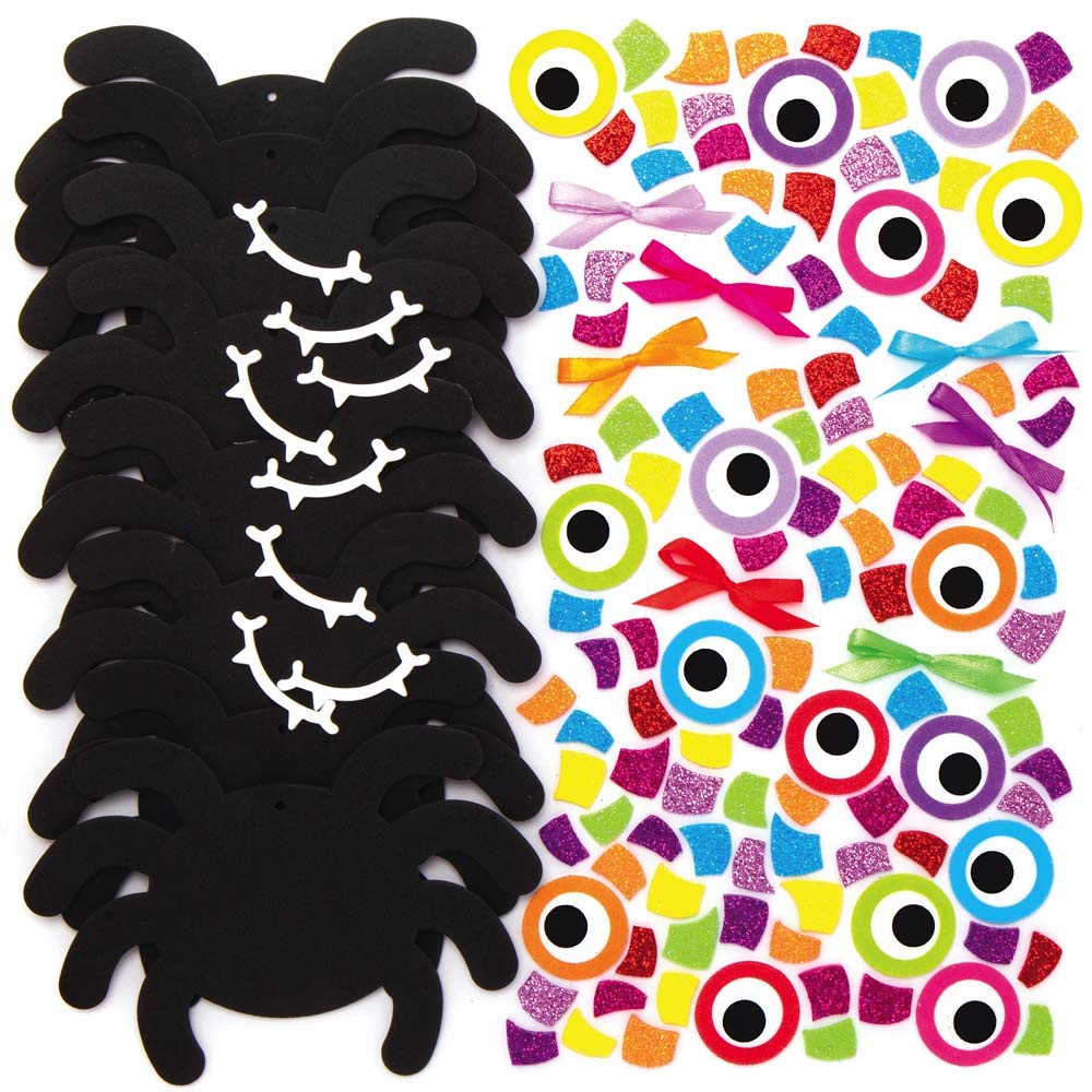 Baker Ross Spider Mix and Match Halloween Decoration Craft Kit - Pack of 8