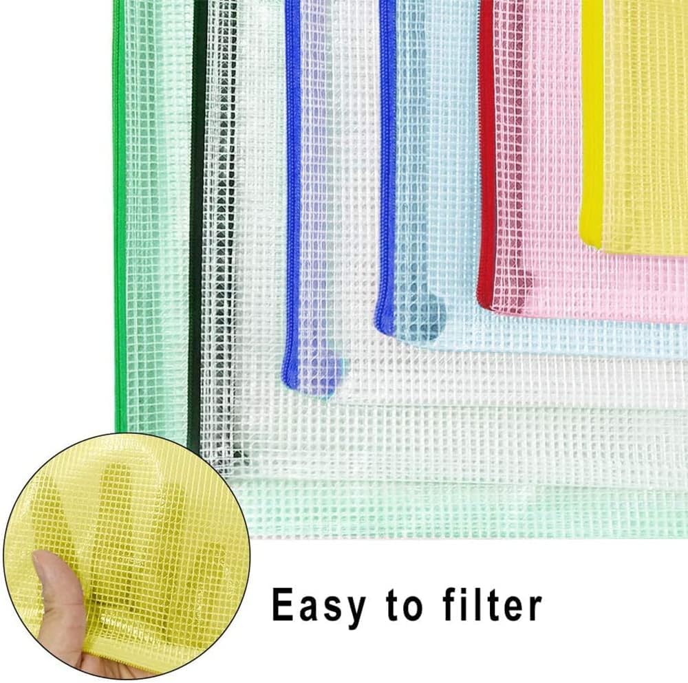 NORTHERN BROTHERS 24 Pcs Plastic Zip Wallets - A4/A5 Document Folders | Waterproof PVC | 6 Colours 3