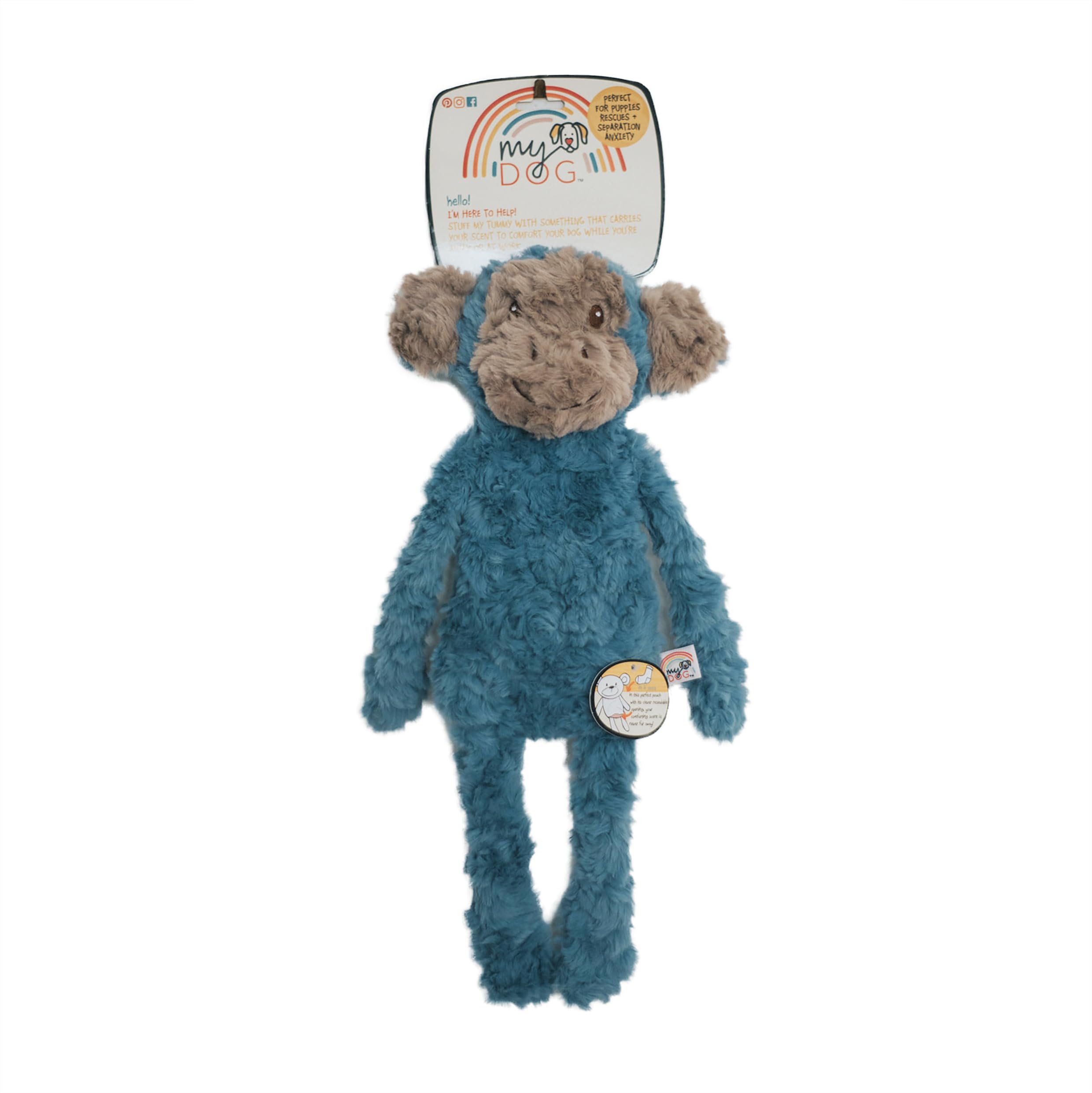 Rosewood My Dog Luxury Soft Plush Monkey Toy - Stuff-Free Comforting & Calming Dog Toy, 40cm