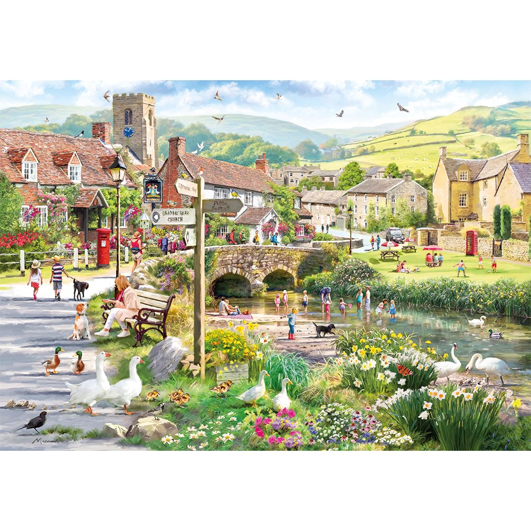Gibsons Puddle Ducks & Paddling Jigsaw Puzzle - 500 Pieces | Richard Macneil Art | UK Made 4