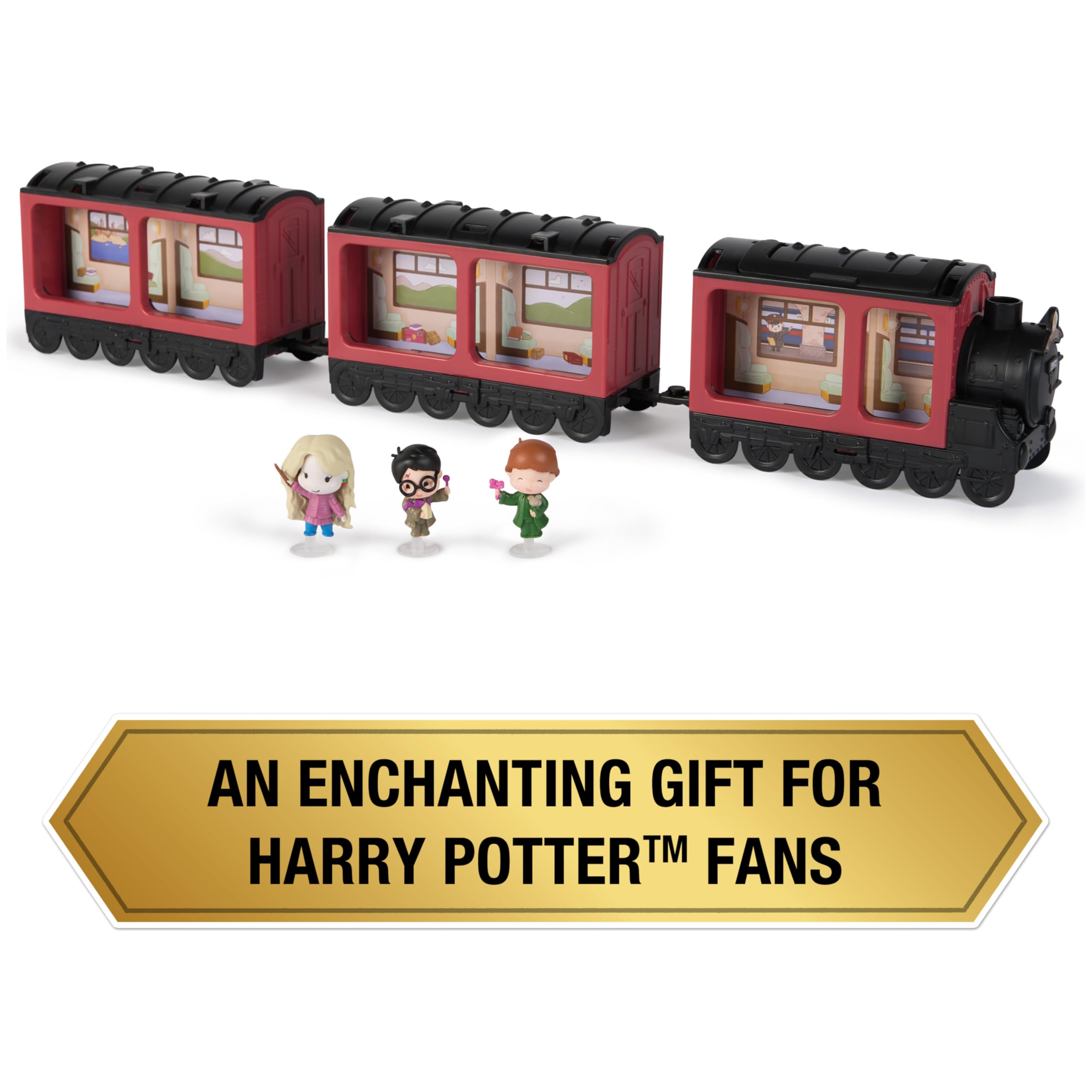 Micro Magical Moments Hogwarts Express Collectibles Case - 3 Exclusive Harry Potter Figures, Holds 22 Mini Figures