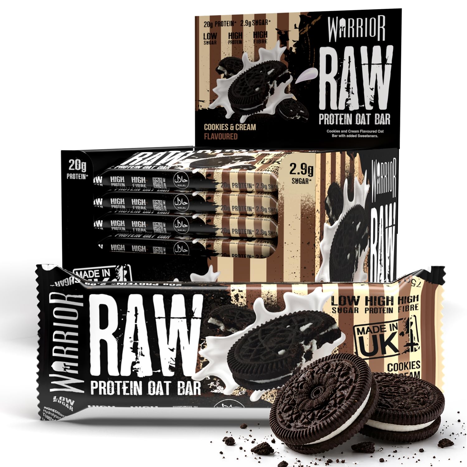 Warrior Raw Protein Bars - 20g Protein Per Bar | Low Sugar | 24 Pack 1