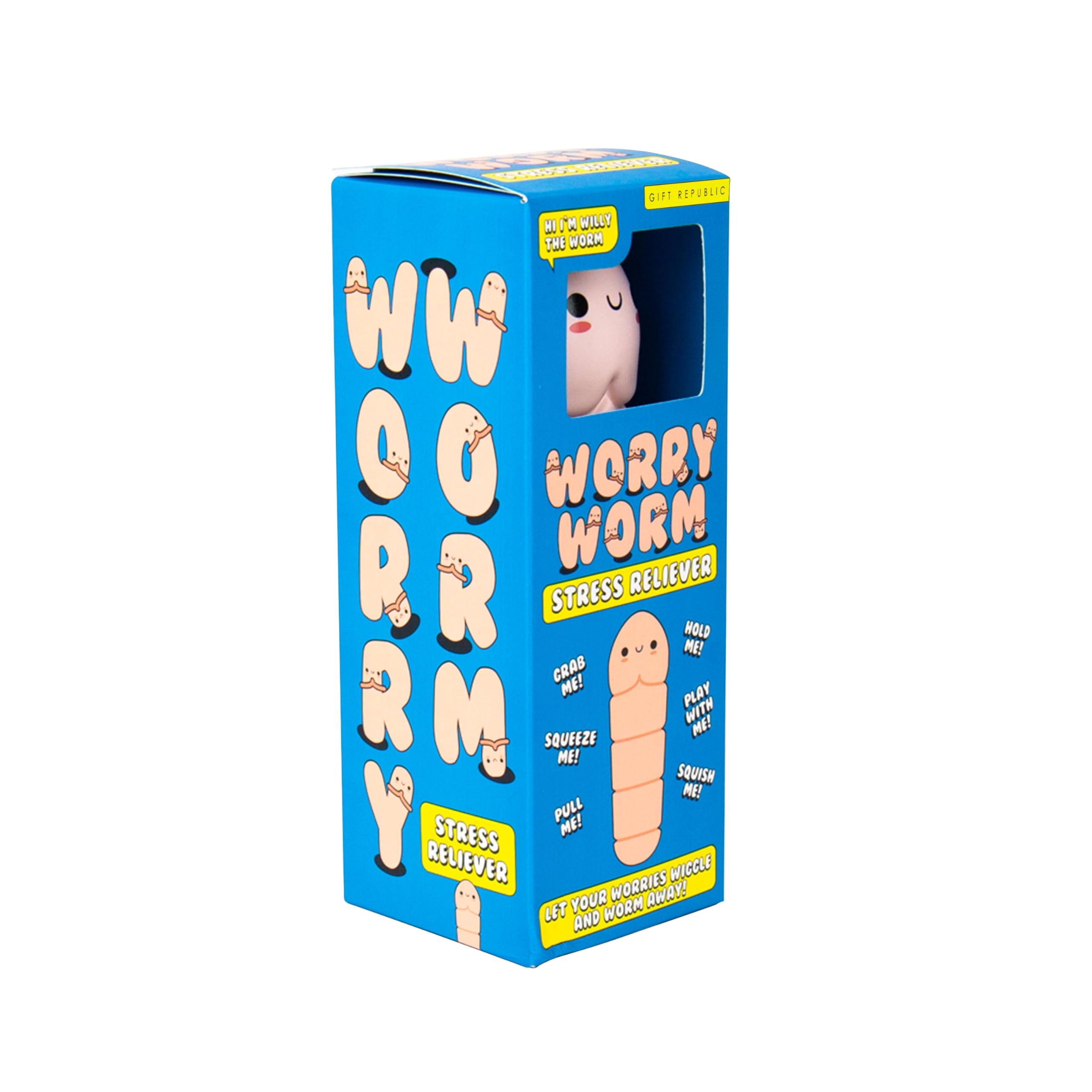 Worry Worm Stress Reliever – Squishy Willy Worm-Shaped Fidget Toy for Kids & Adults