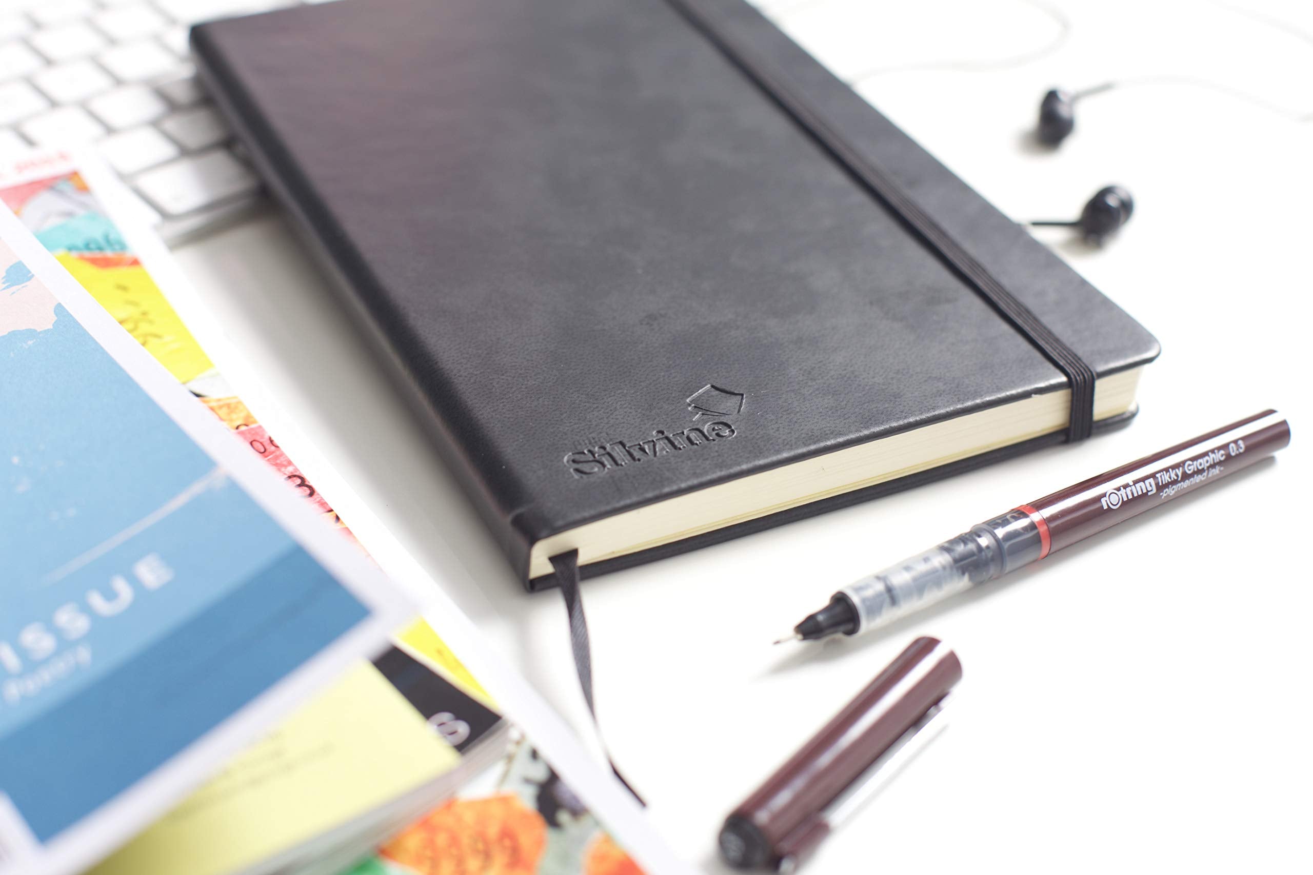 Silvine A5 Executive Soft Feel Notebook Black. 160 Pages (80 Sheets) Ruled 7mm feint. Ref 197BK (148 x 212mm), 391133 3