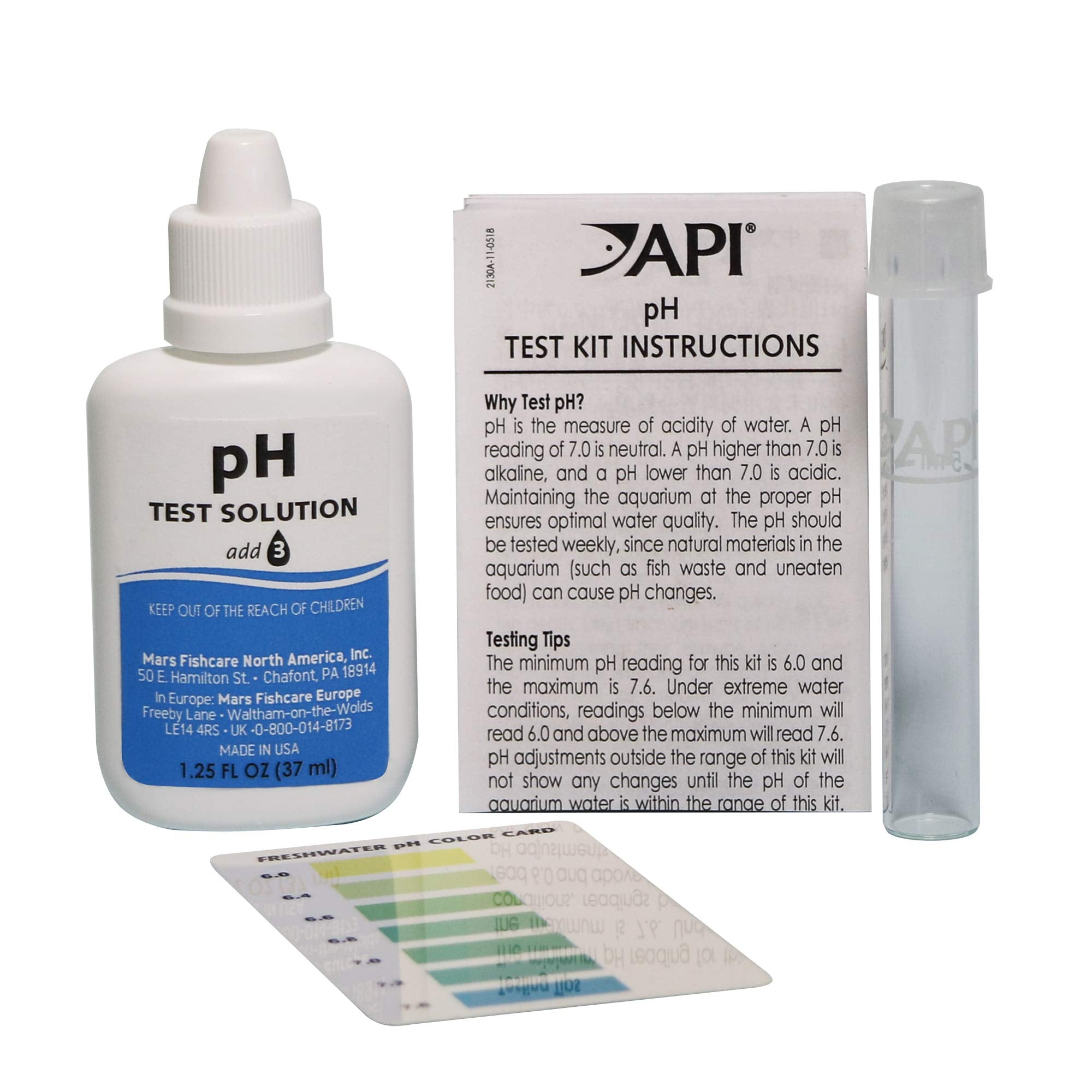 API PH Test Kit - 250 Tests for Freshwater Aquarium Water pH 6.0-7.6 Range