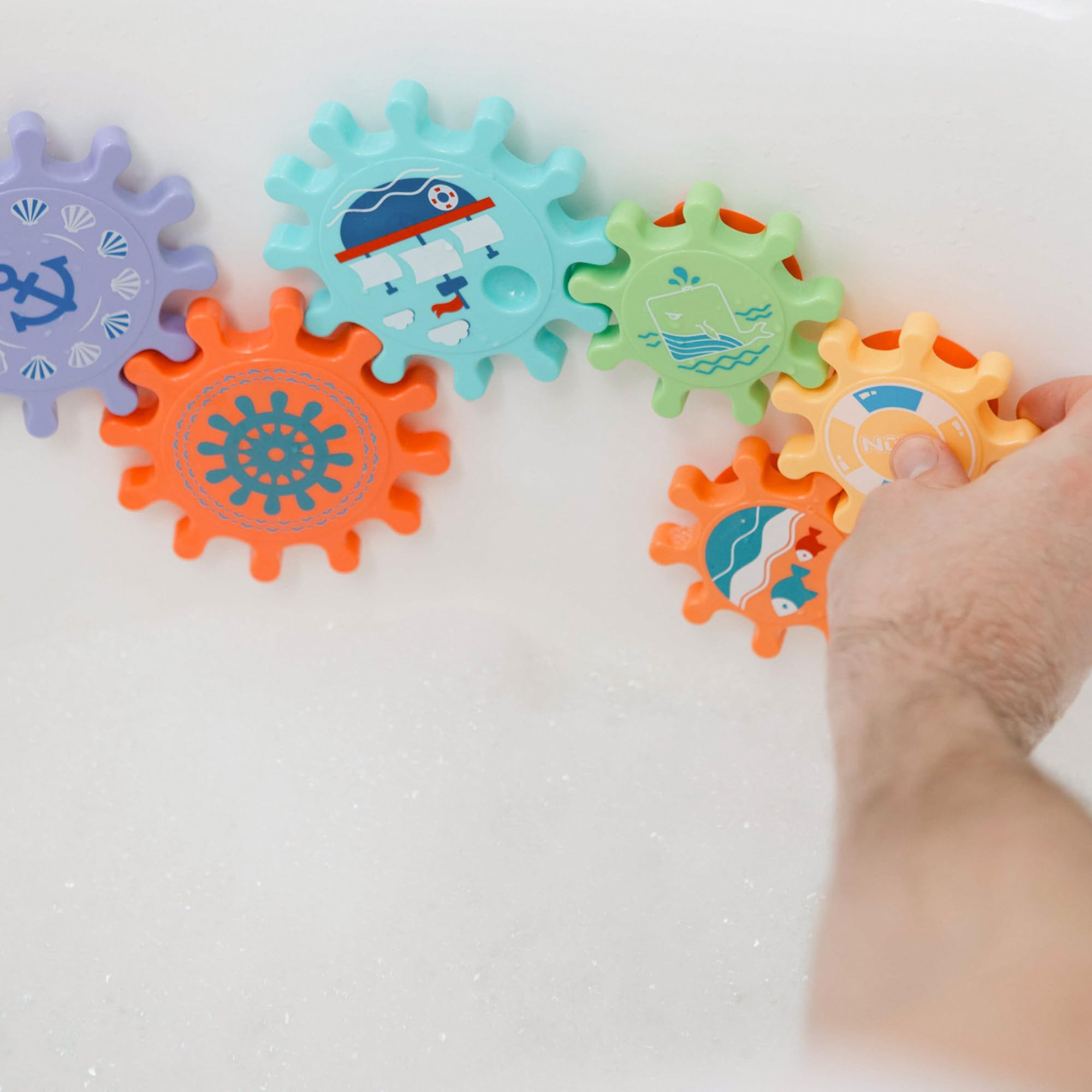 Nuby Bath Cogs Interactive Baby Bath Toy - Easy Assembly, Suction Cups, Sensory Development | 12 Months+ 3